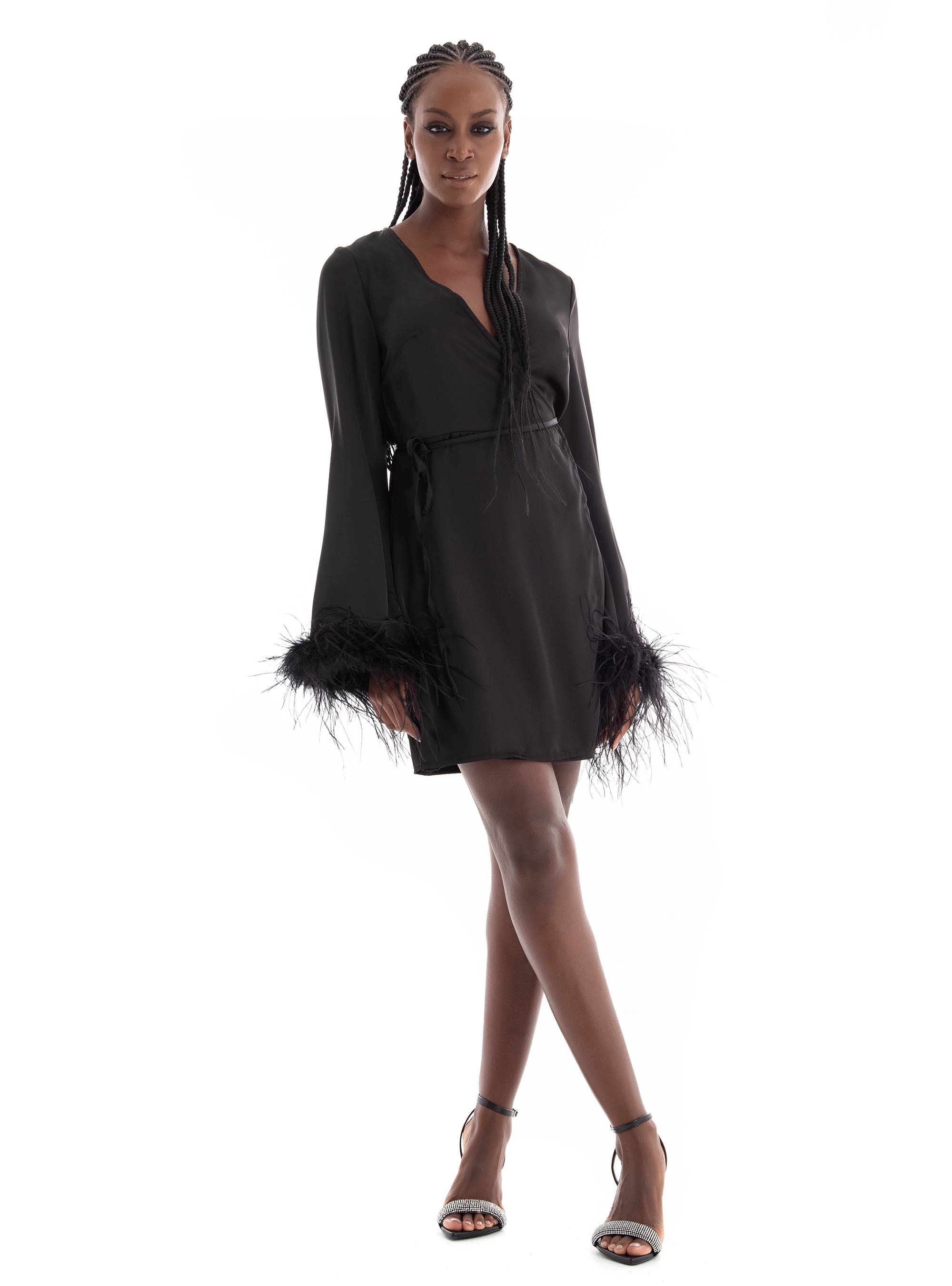 Glamorous Satin Dress - Black