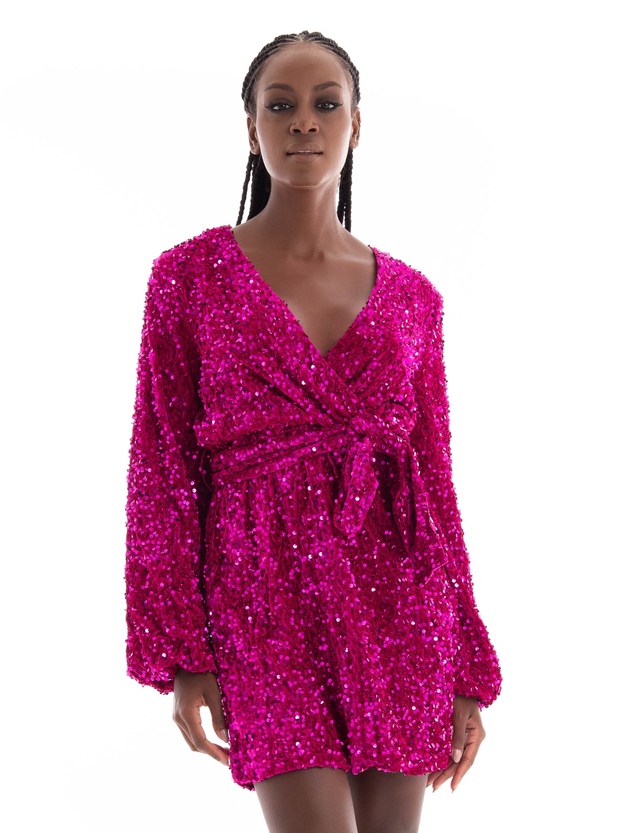 Glamorous Sequin Dress - Magenta