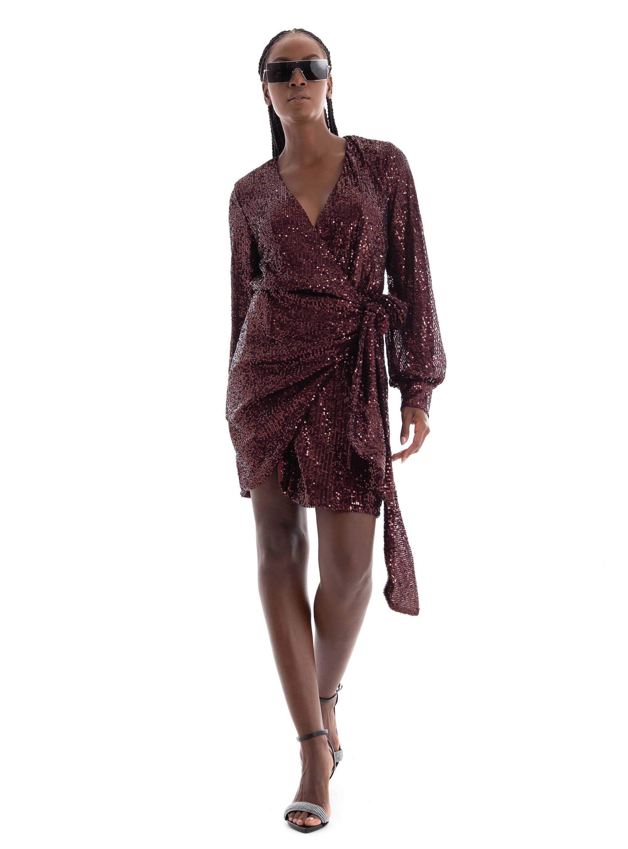 Glamorous Sequin Dress - Bordeaux