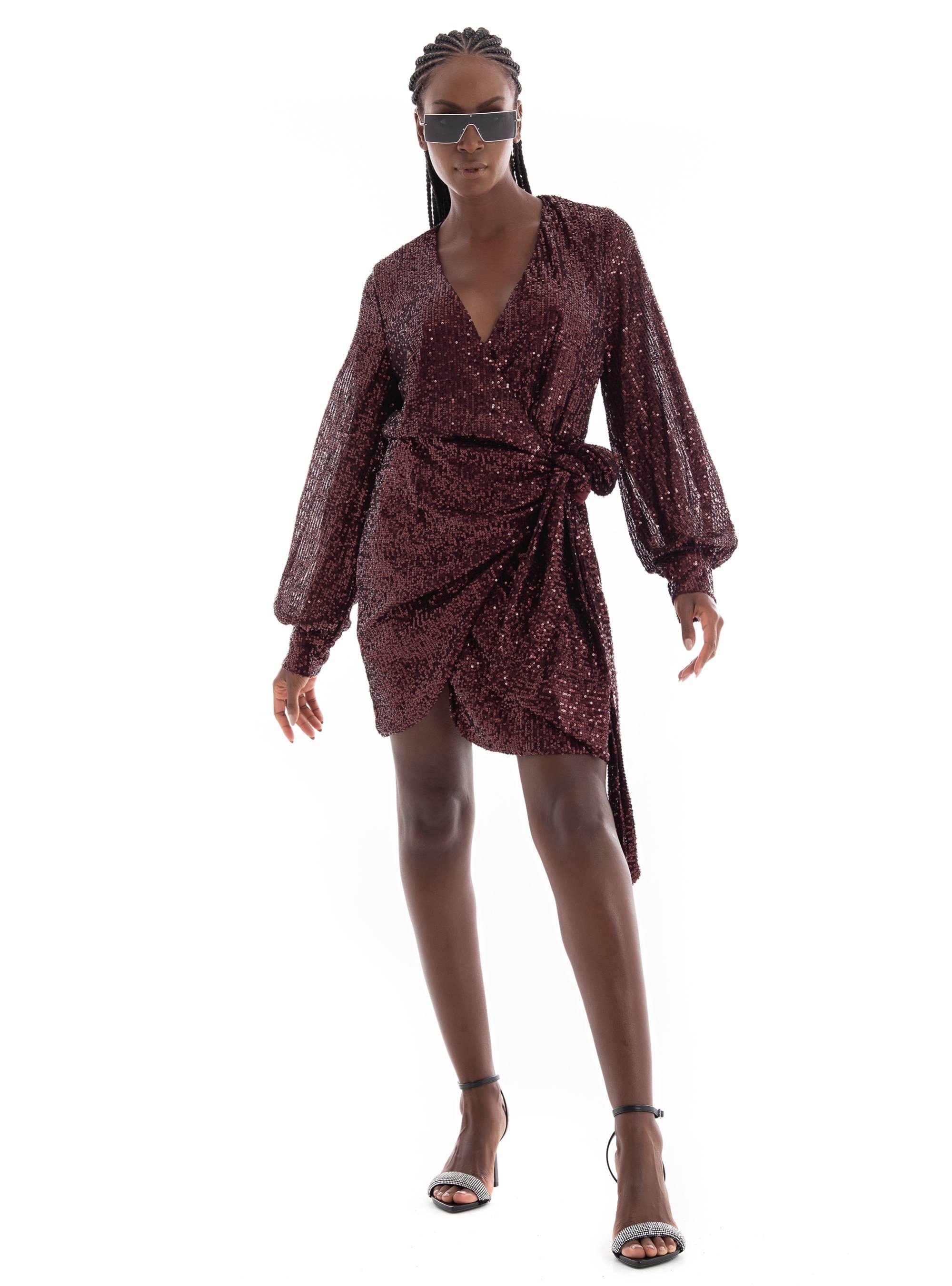 Glamorous Sequin Dress - Bordeaux
