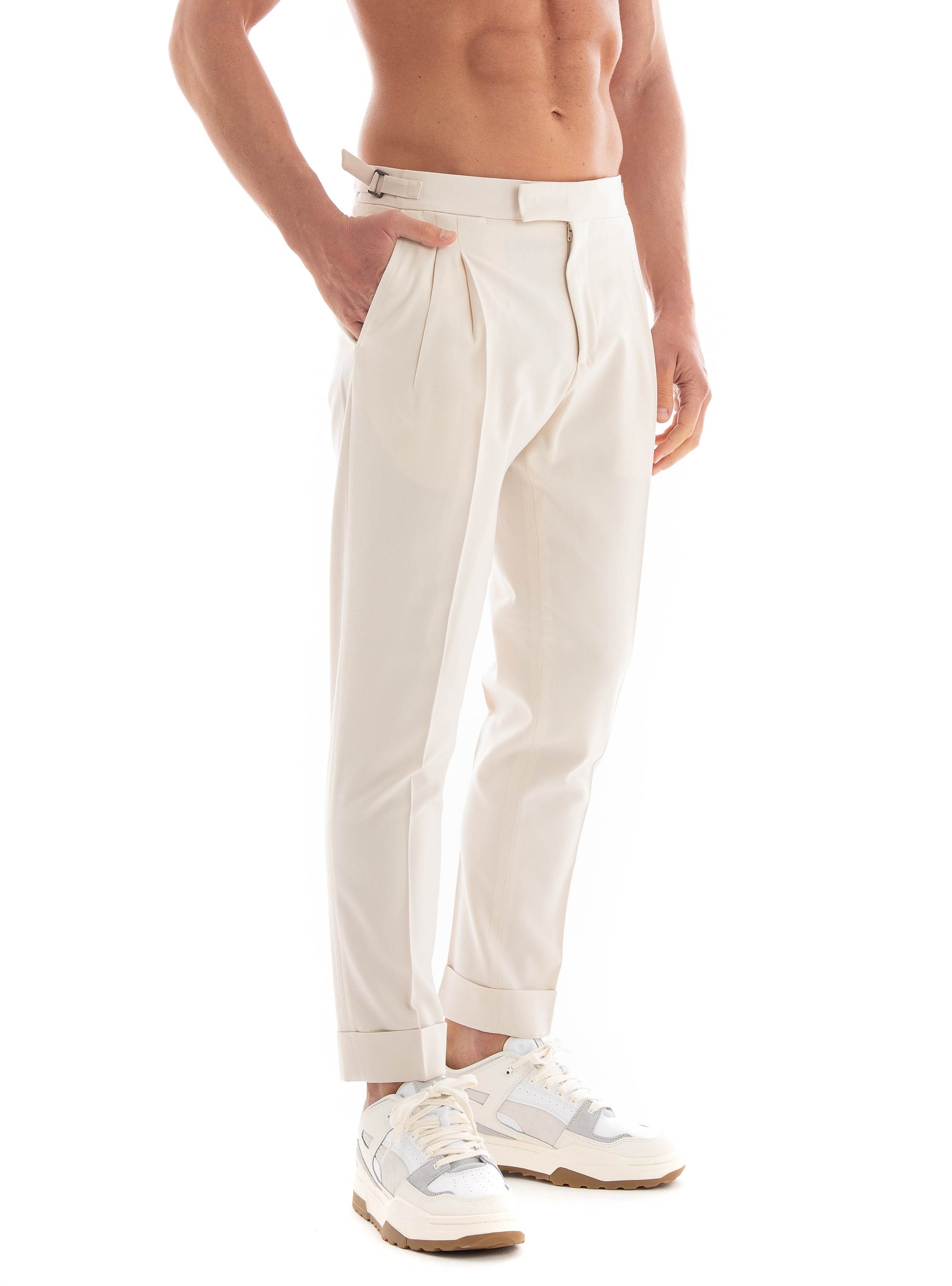 Be Able Robby Loose Tapered Pants - Ecru