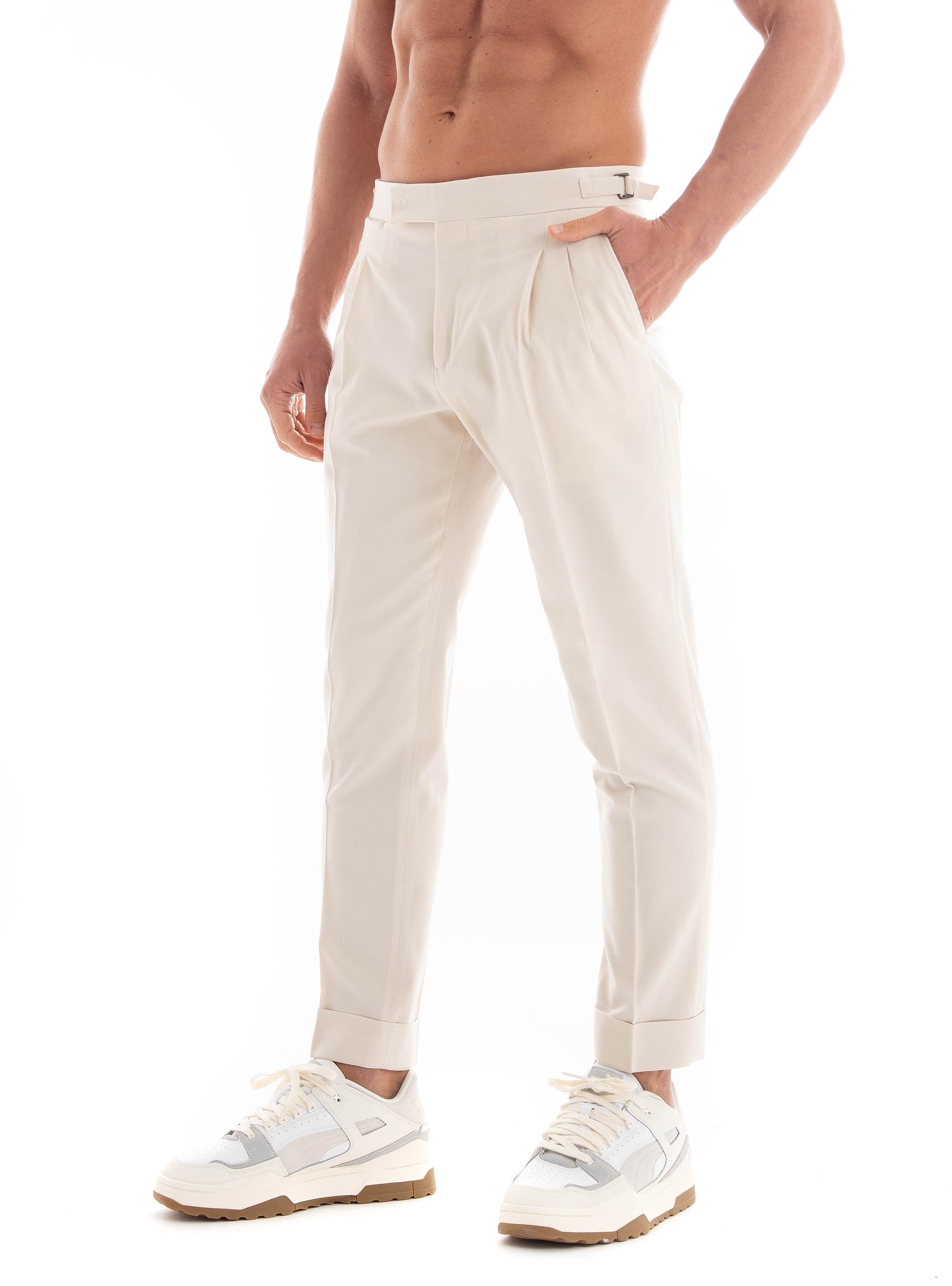 Be Able Robby Loose Tapered Pants - Ecru