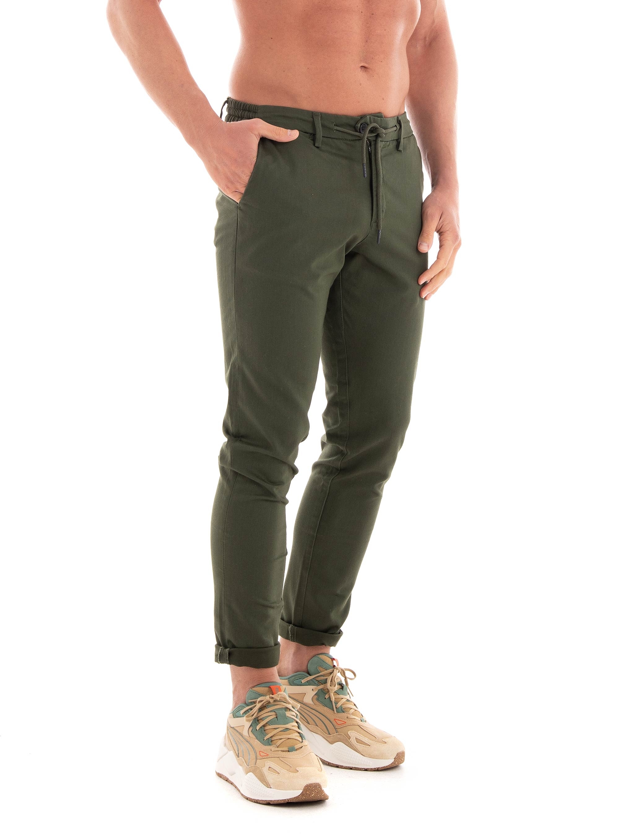 Dstrezzed Lancaster Tapered Jogger Twill Knit - Dark Olive Green