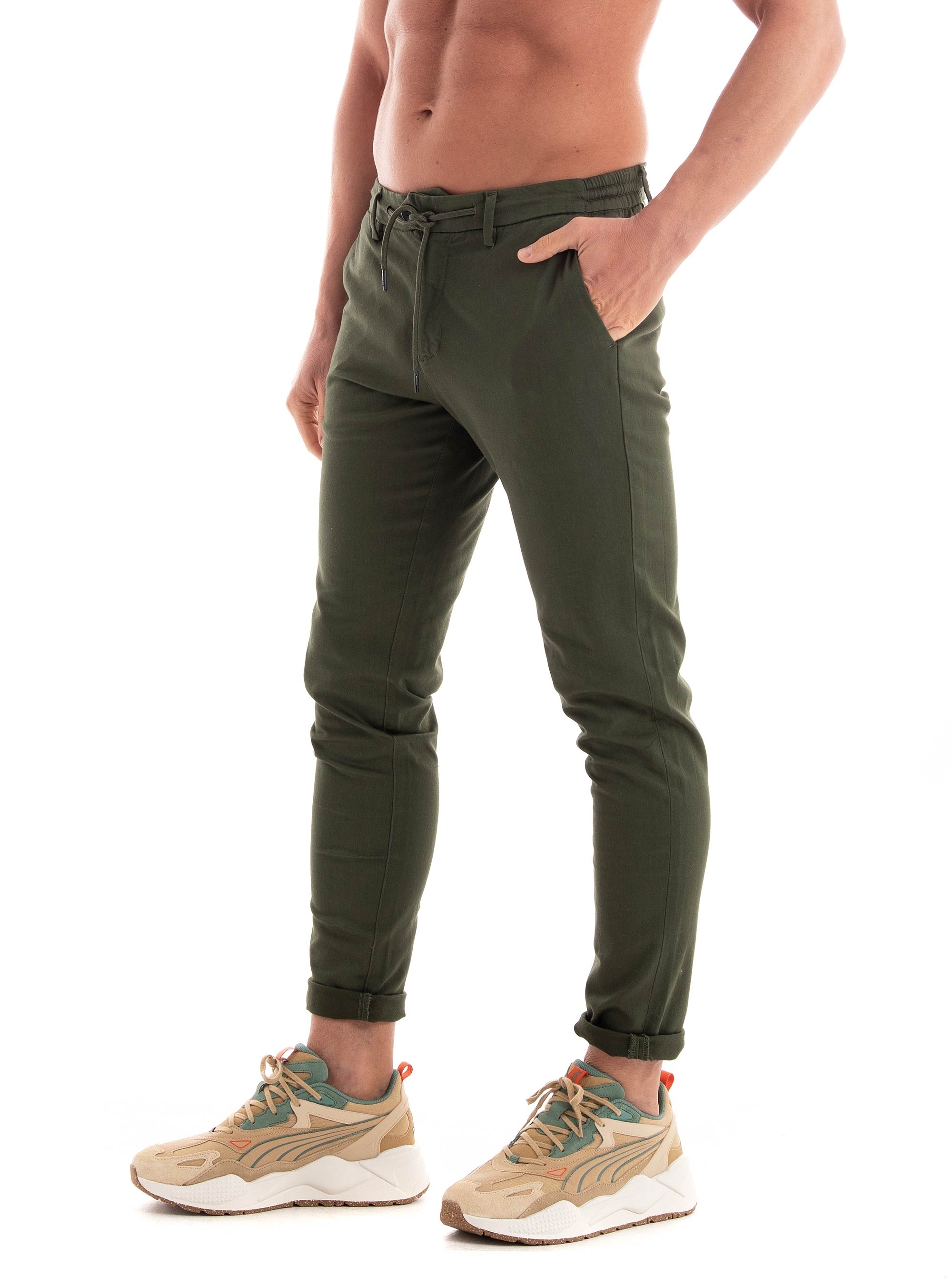 Dstrezzed Lancaster Tapered Jogger Twill Knit - Dark Olive Green