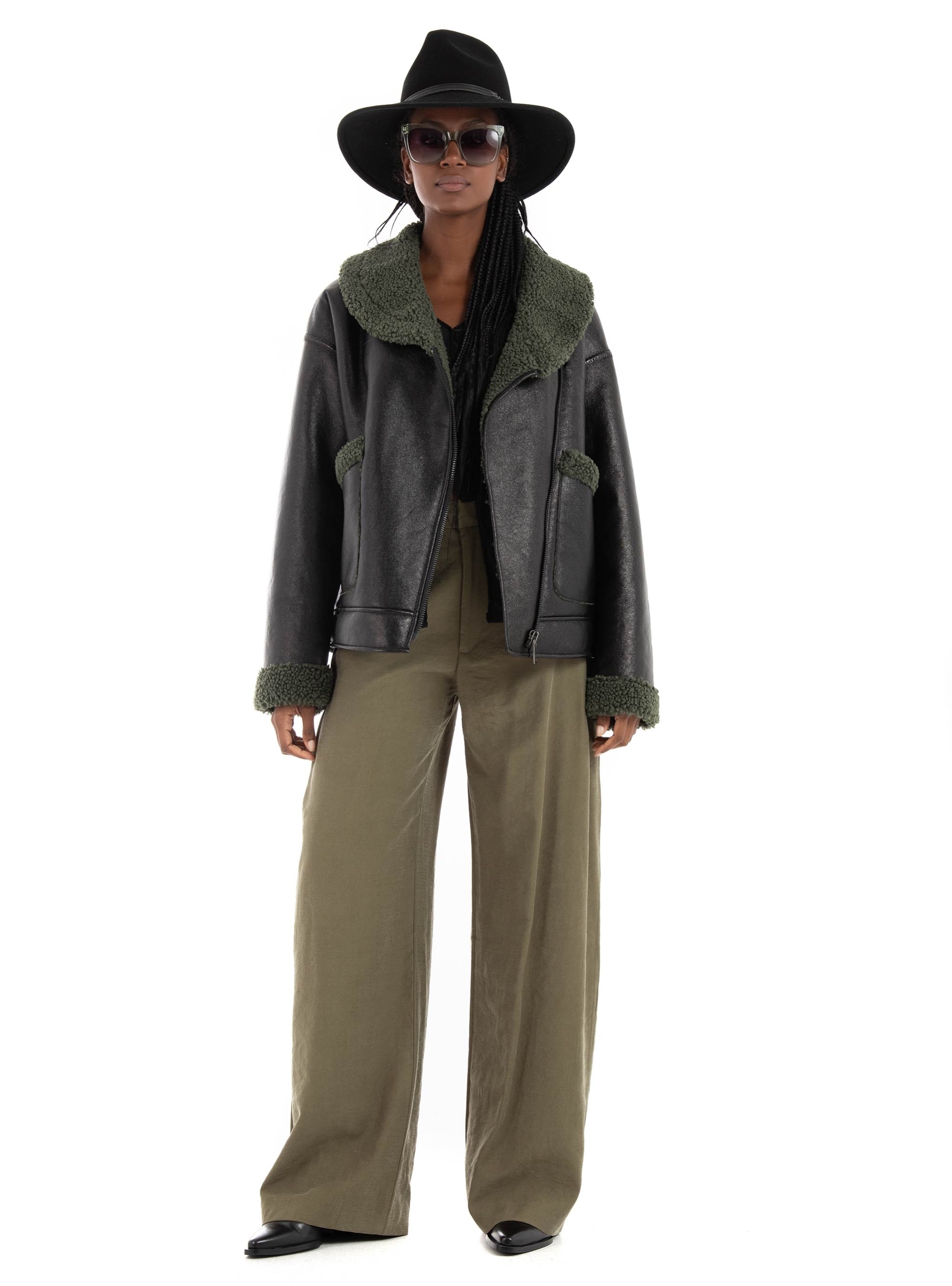 Black & Black Pants - Khaki