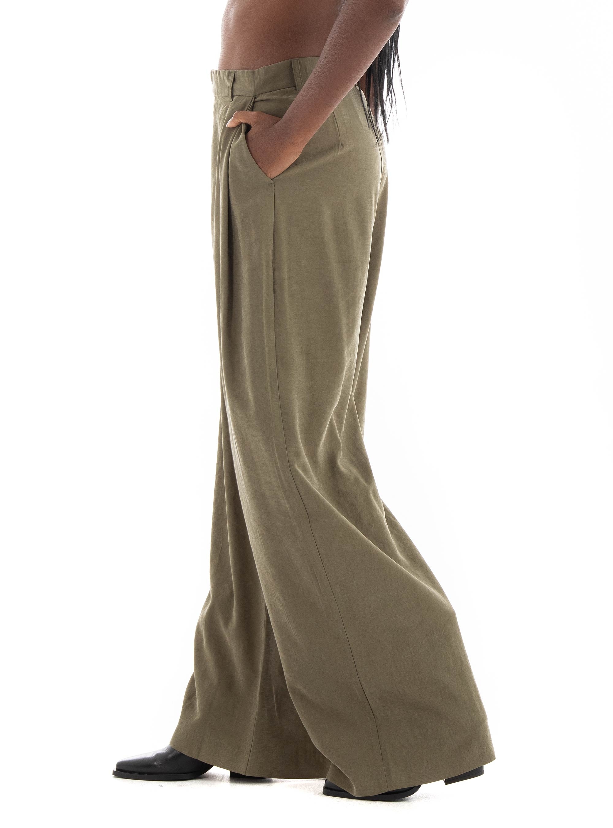 Black & Black Pants - Khaki