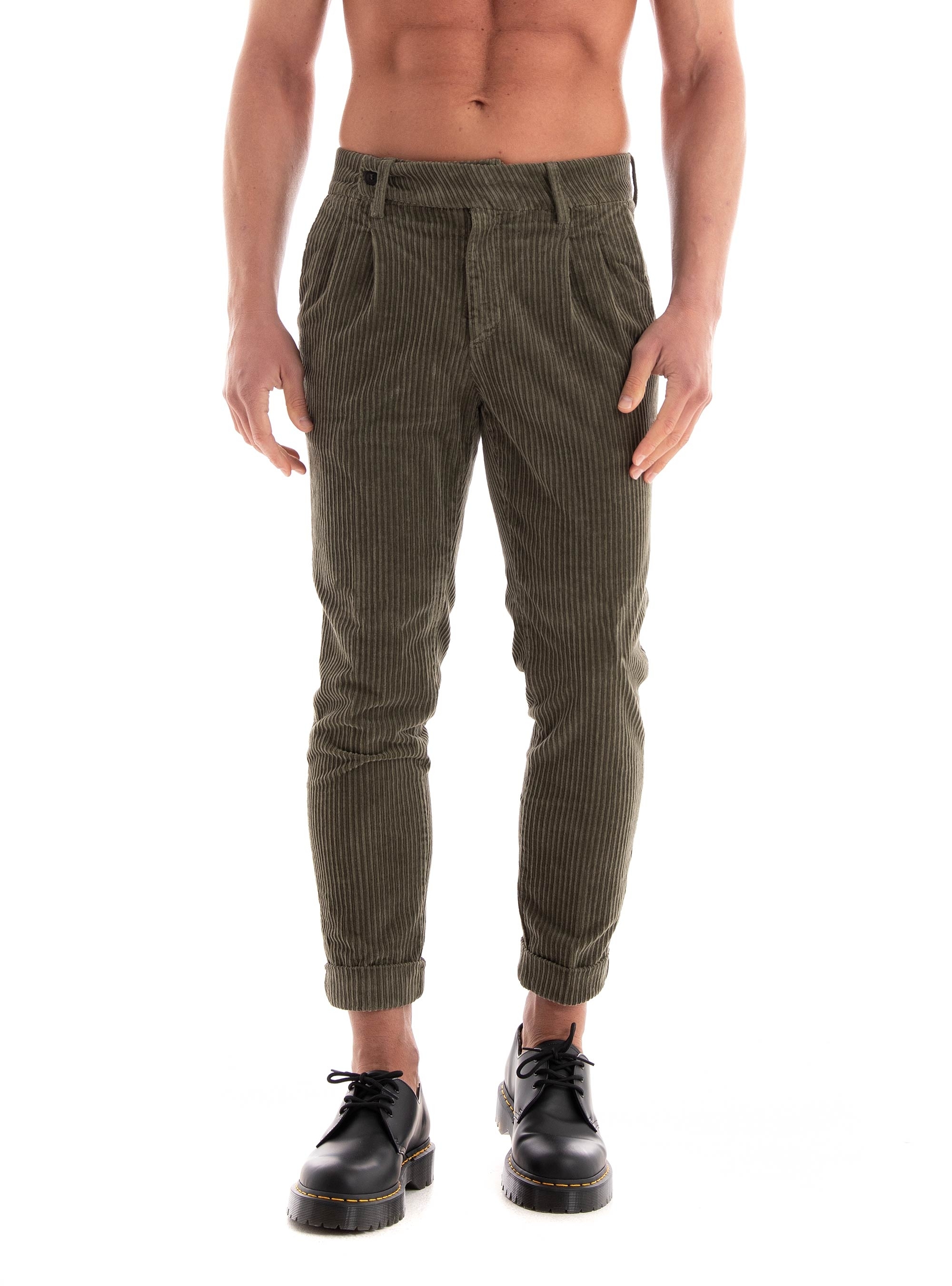 Paul Miranda Corduroy Pants - Dark Olive Green