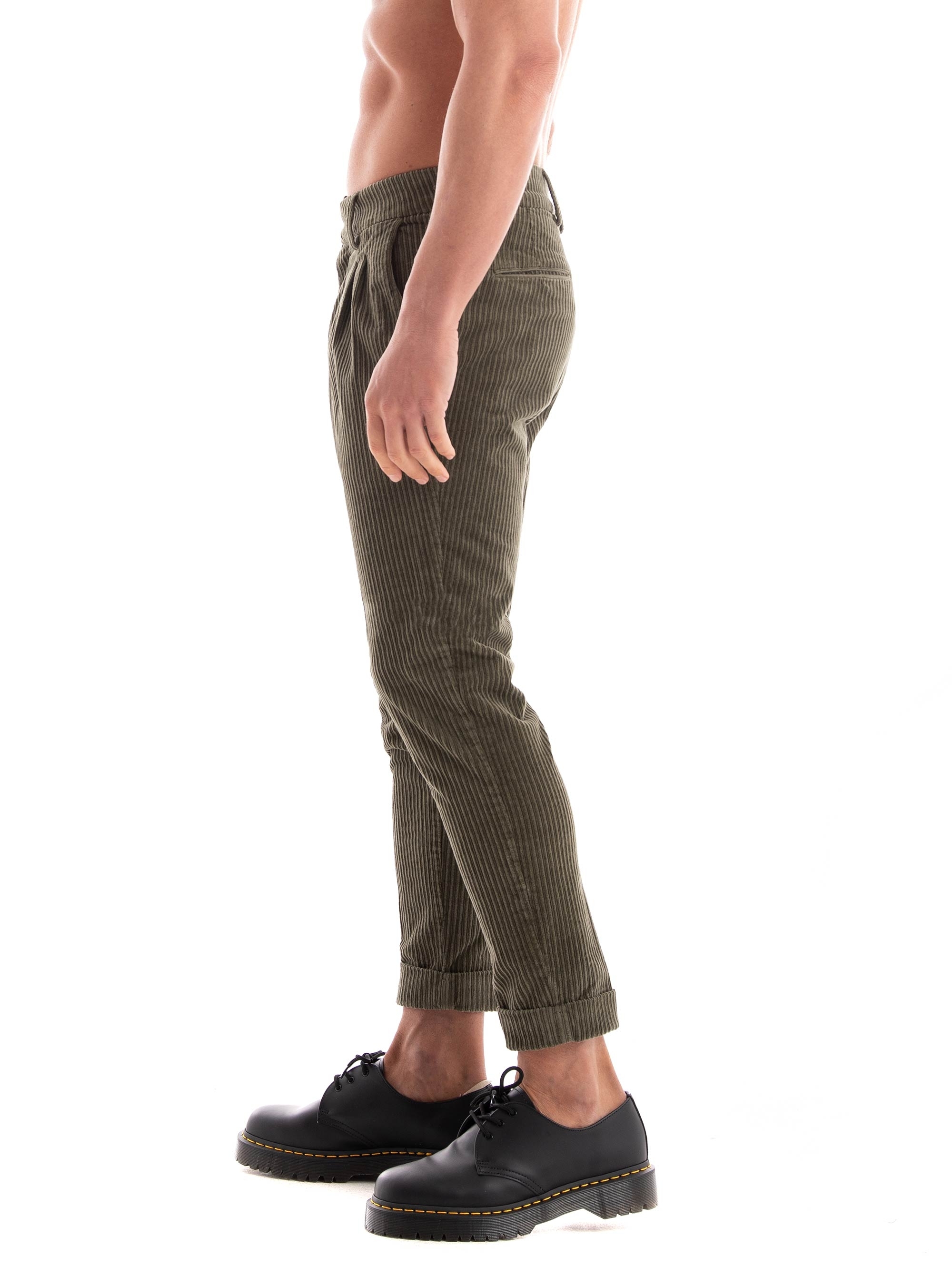Paul Miranda Corduroy Pants - Dark Olive Green