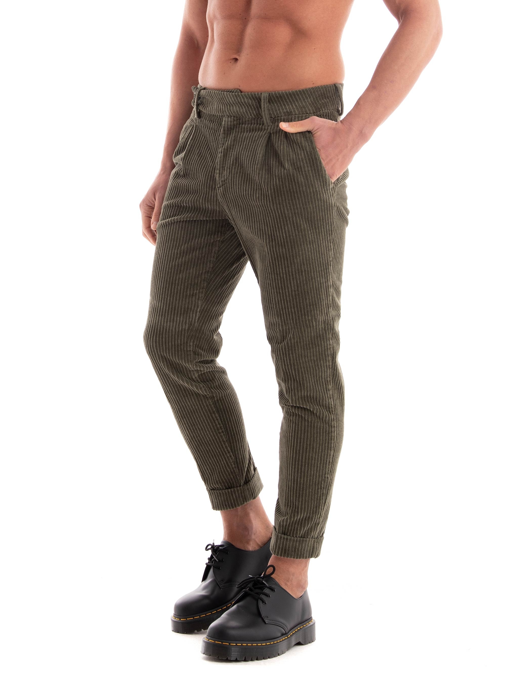 Paul Miranda Corduroy Pants - Dark Olive Green