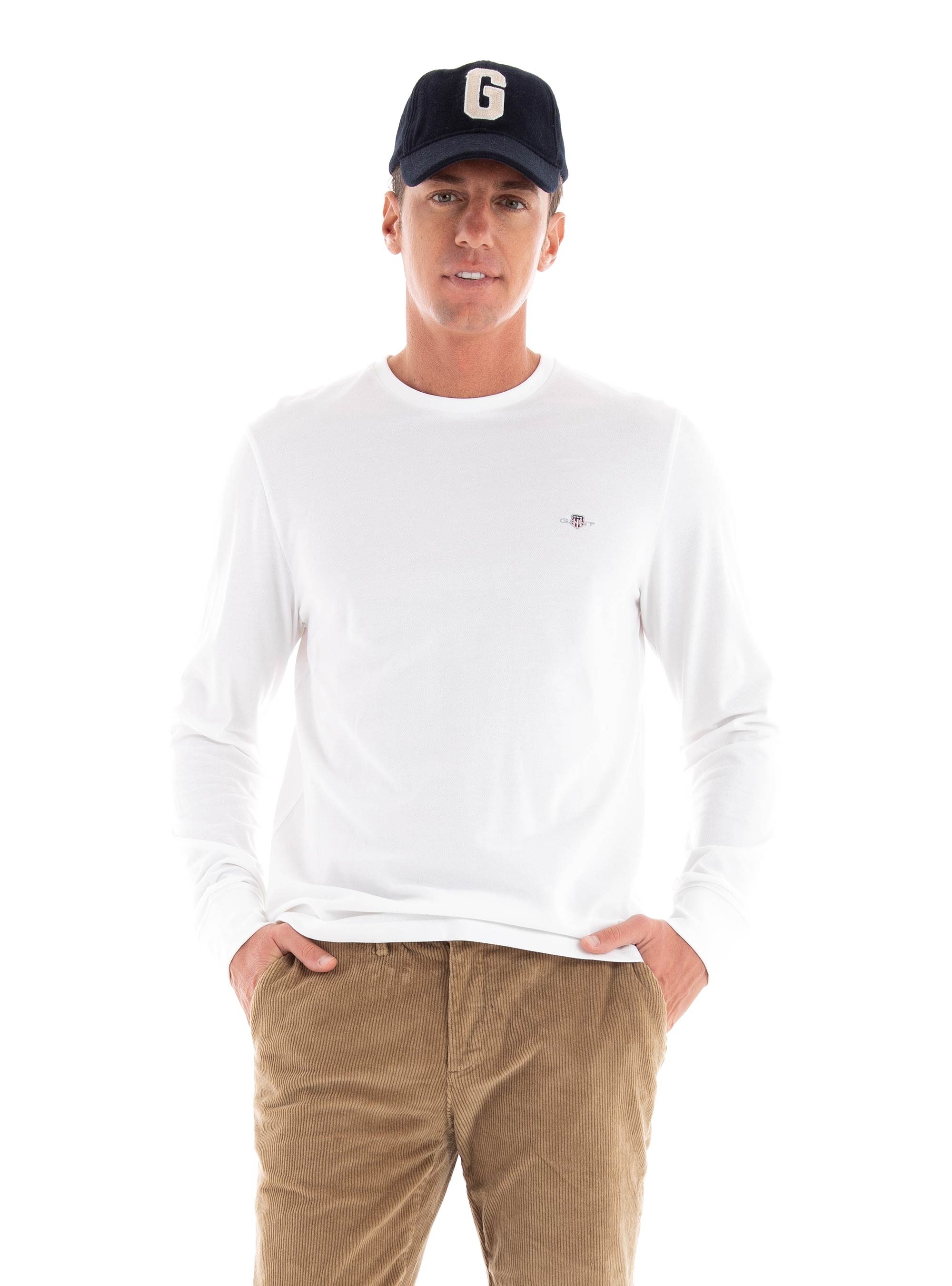 Gant Slim Fit Pique Blouse - White