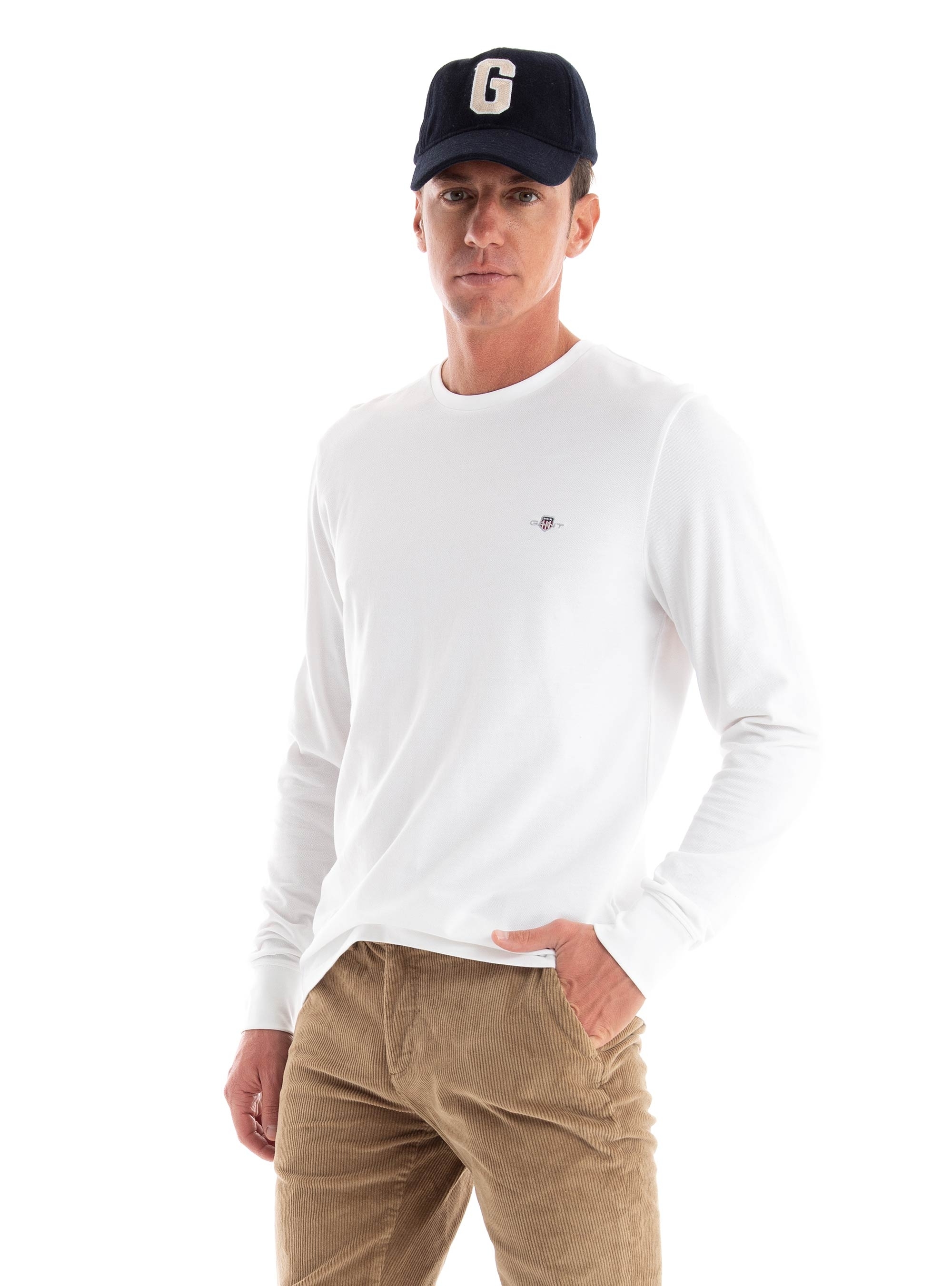 Gant Slim Fit Pique Blouse - White