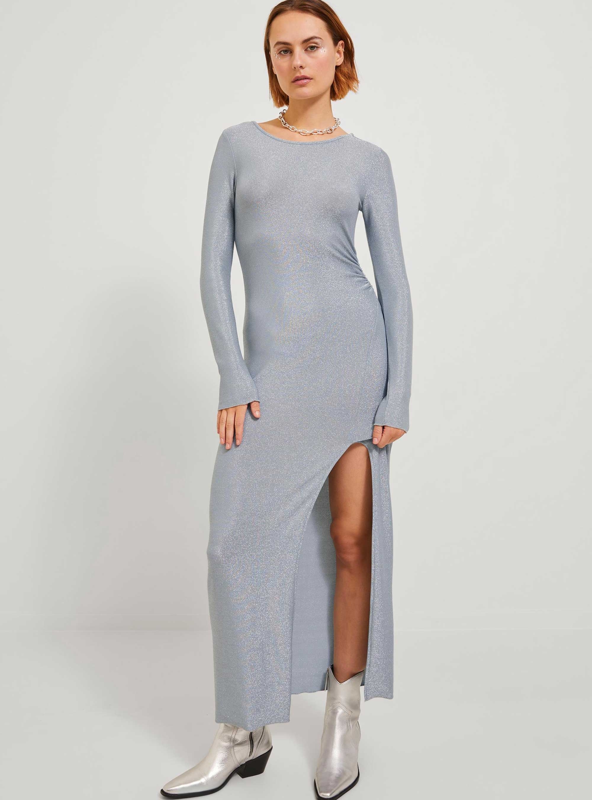 JJXX Zia Glitter Ankle Dress - Silver
