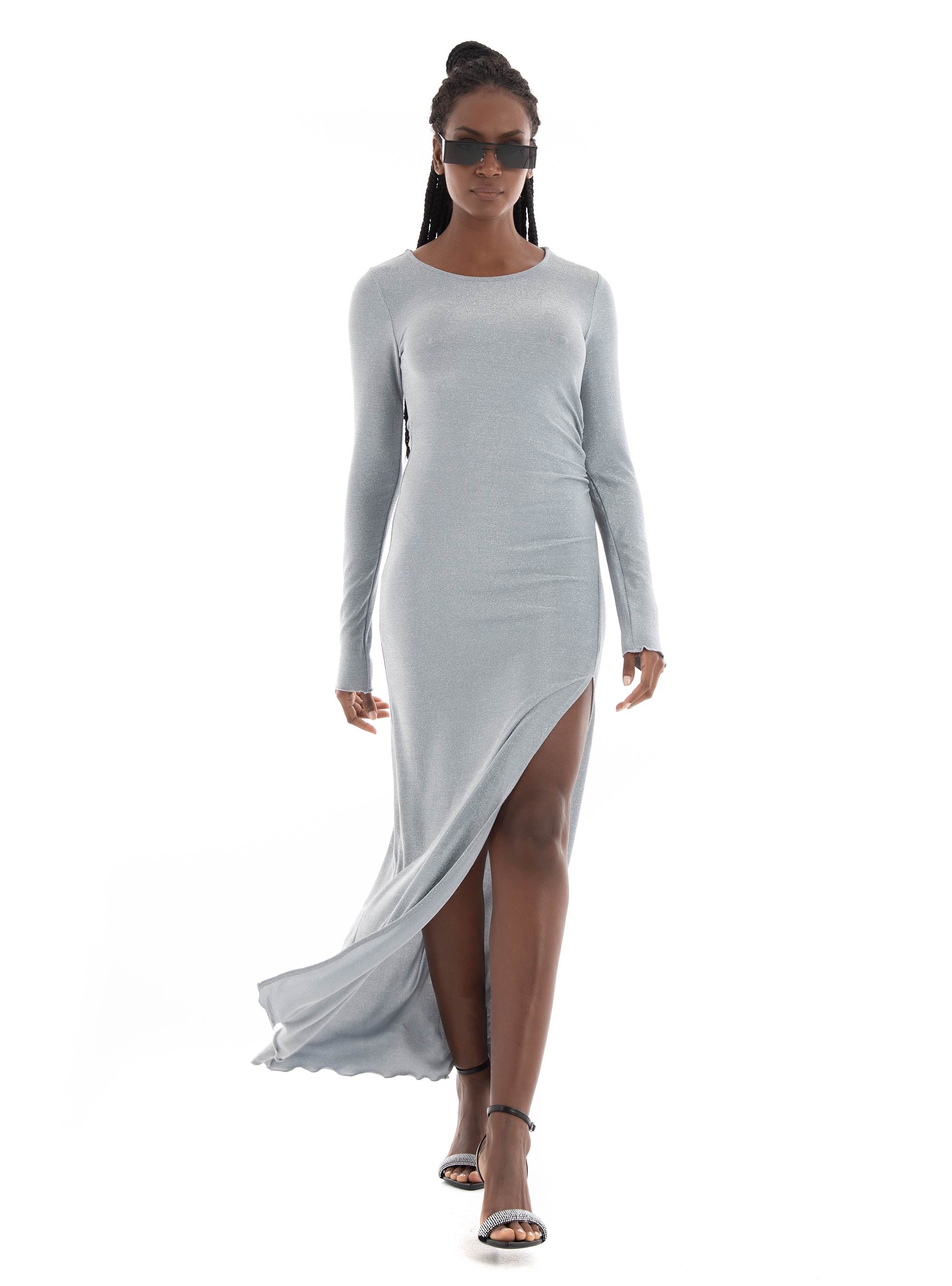 JJXX Zia Glitter Ankle Dress - Silver