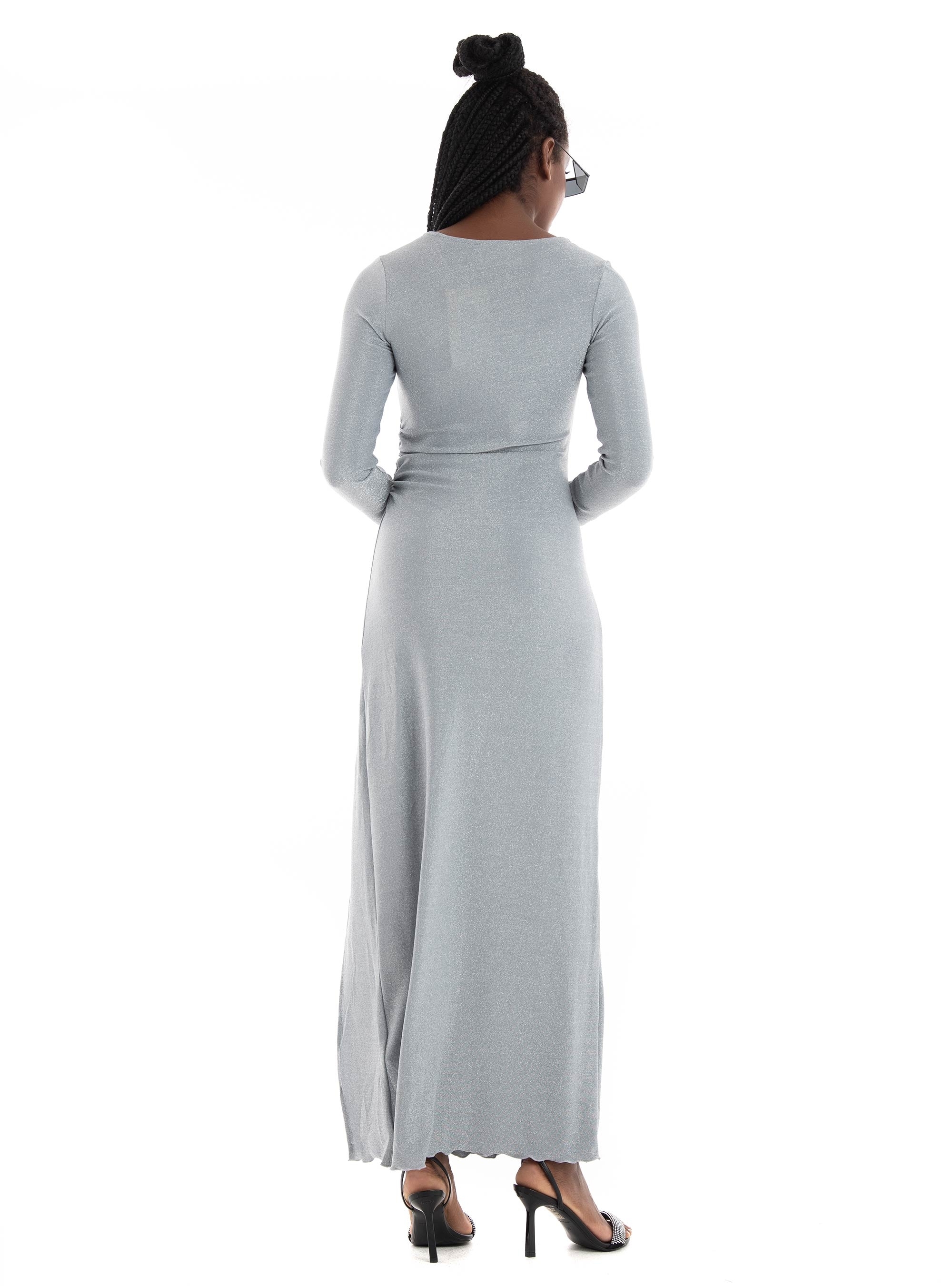 JJXX Zia Glitter Ankle Dress - Silver