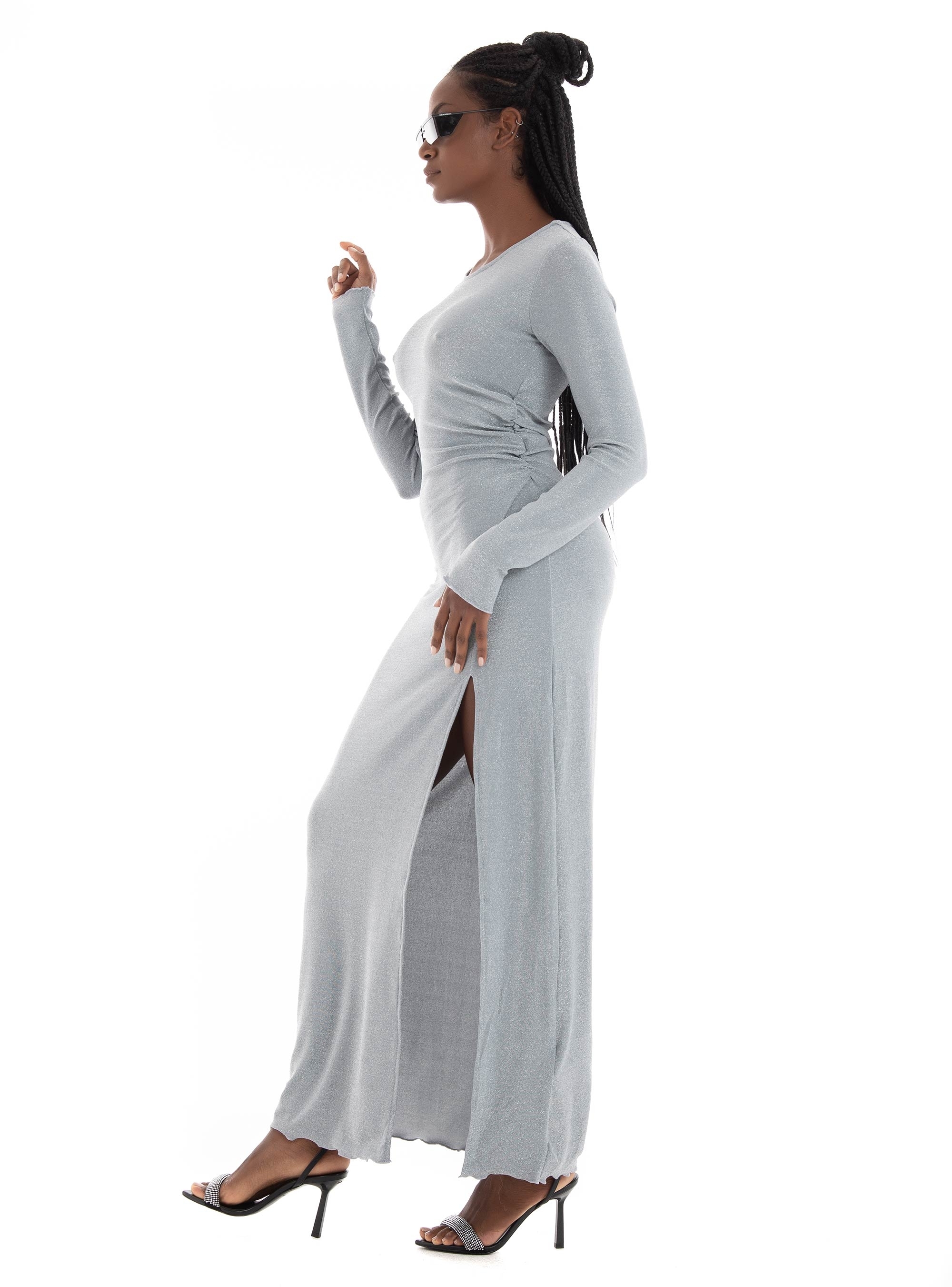 JJXX Zia Glitter Ankle Dress - Silver