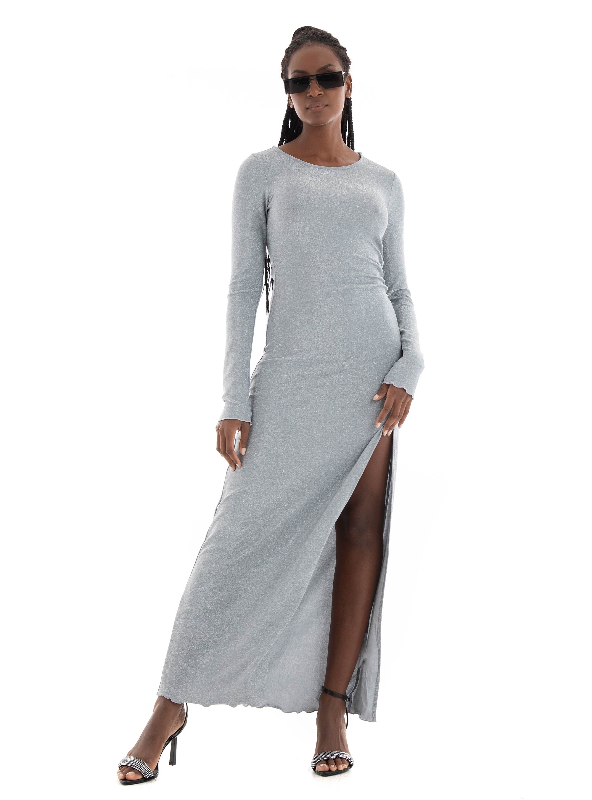 JJXX Zia Glitter Ankle Dress - Silver