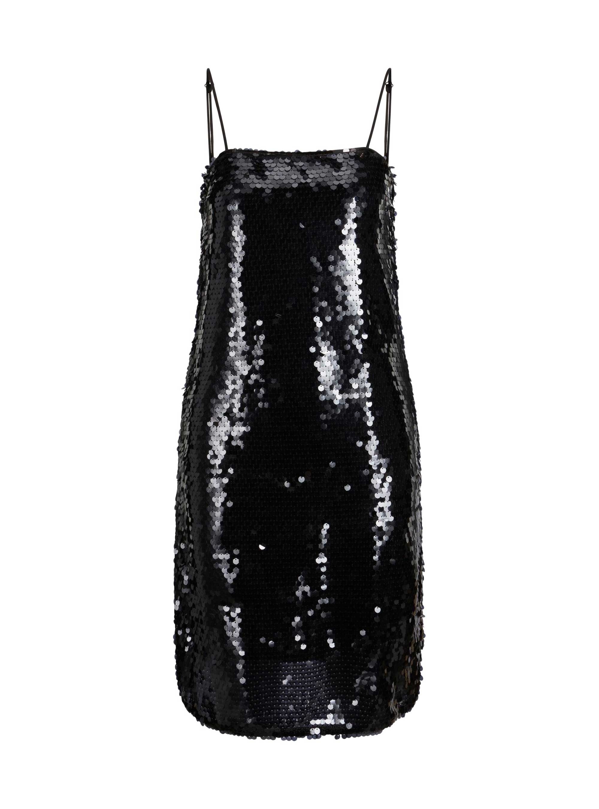 JJXX Ava Sequin Strap Short Dress - Black