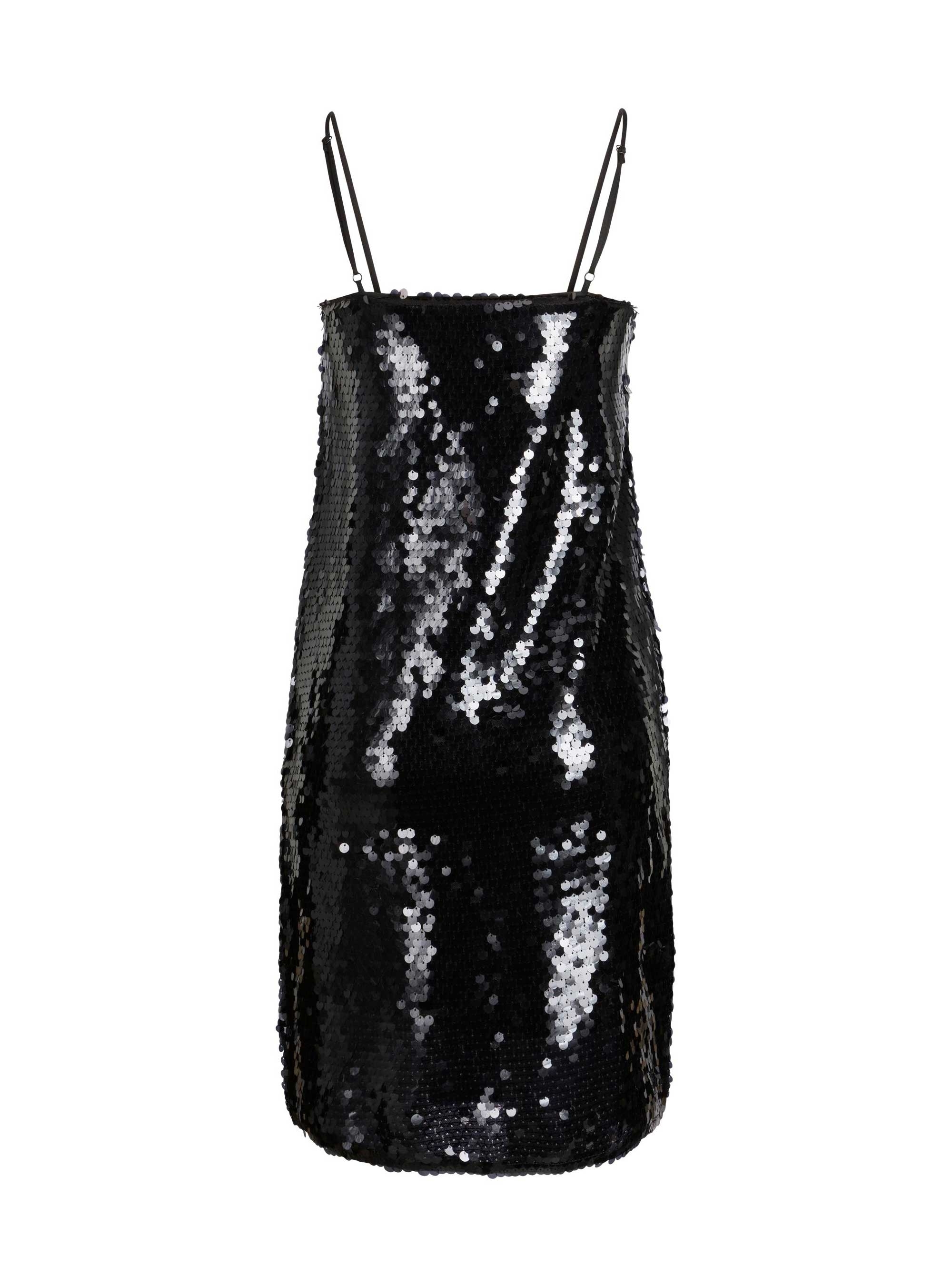 JJXX Ava Sequin Strap Short Dress - Black