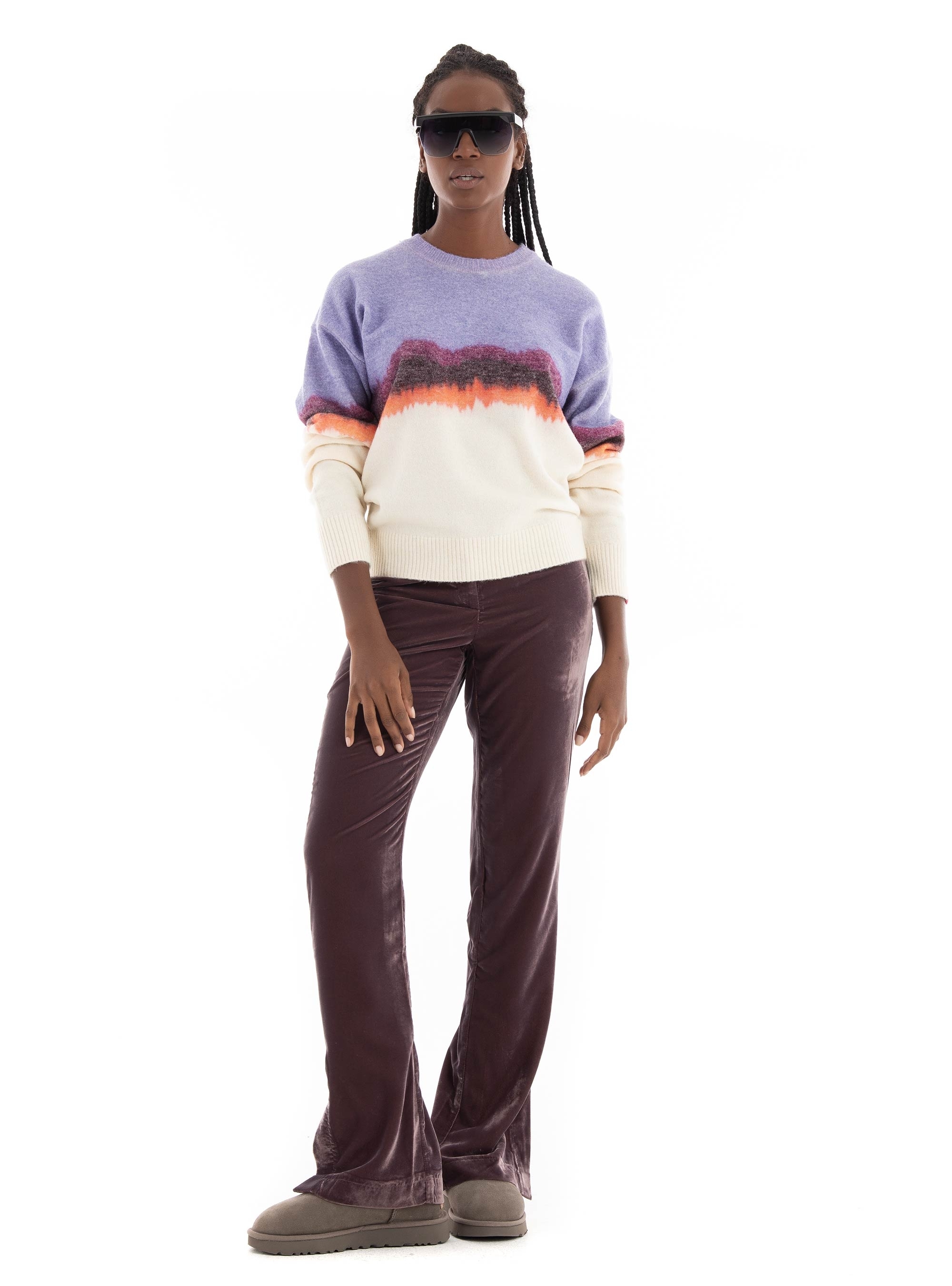 Black & Black Pants - Violet