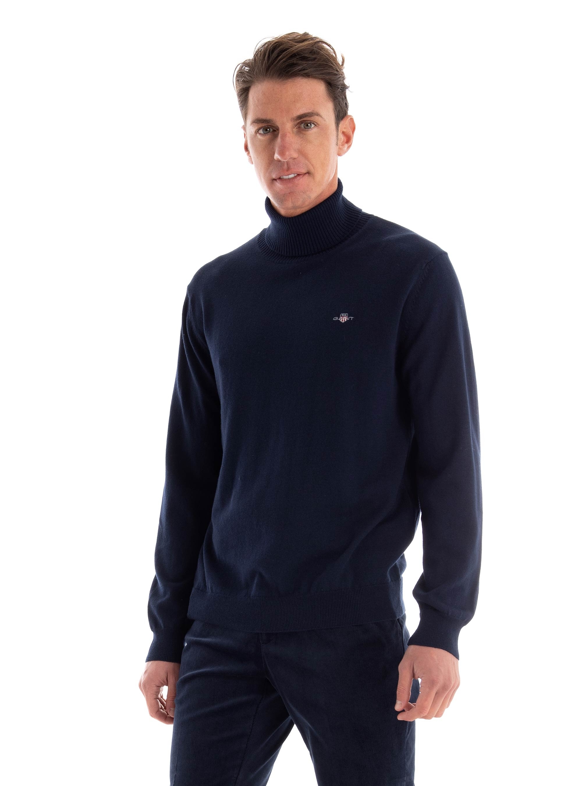 Gant Roll Neck Knit - Navy