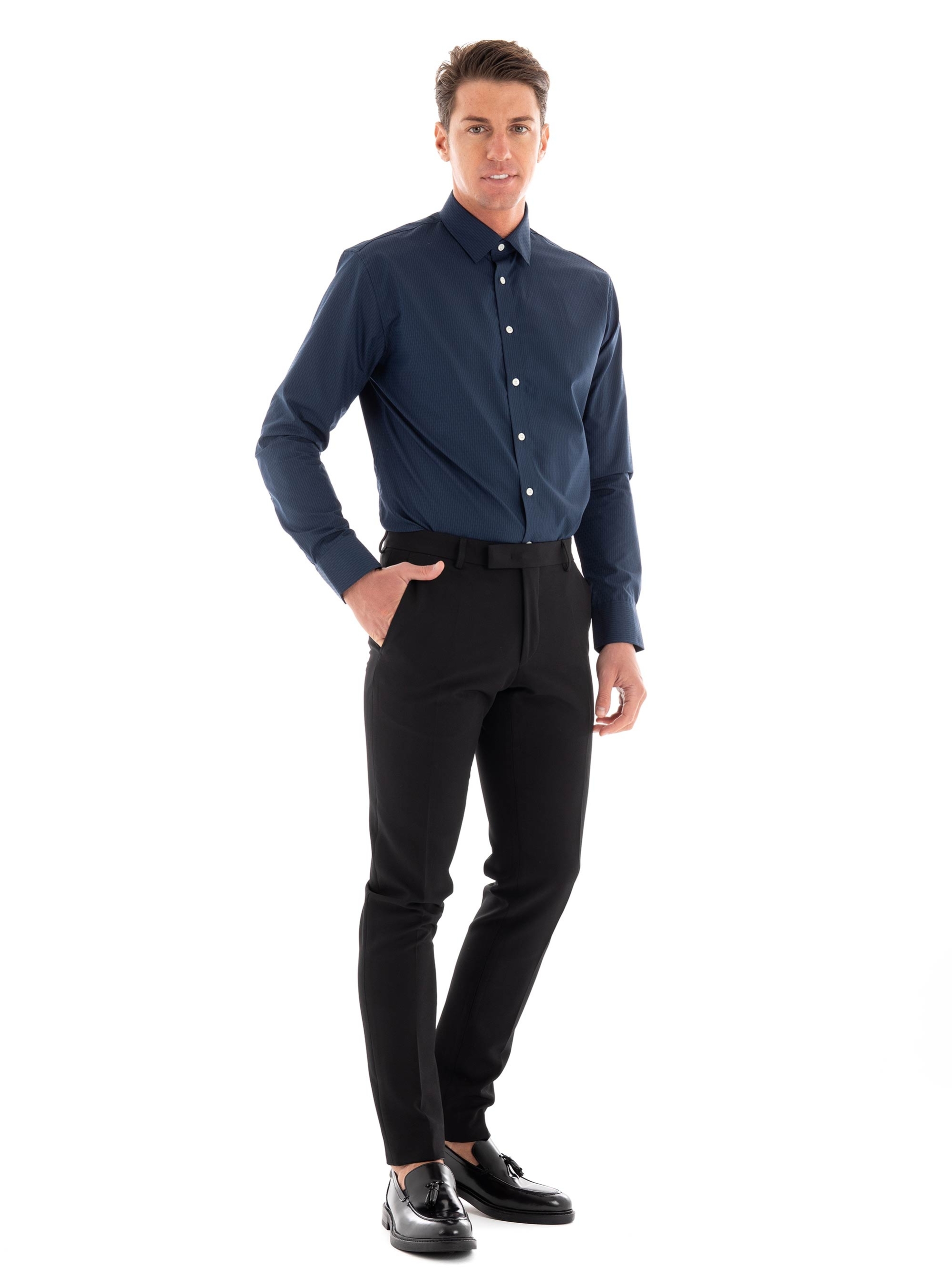 Selected Regsoho-Dobby Shirt - Dark Blue
