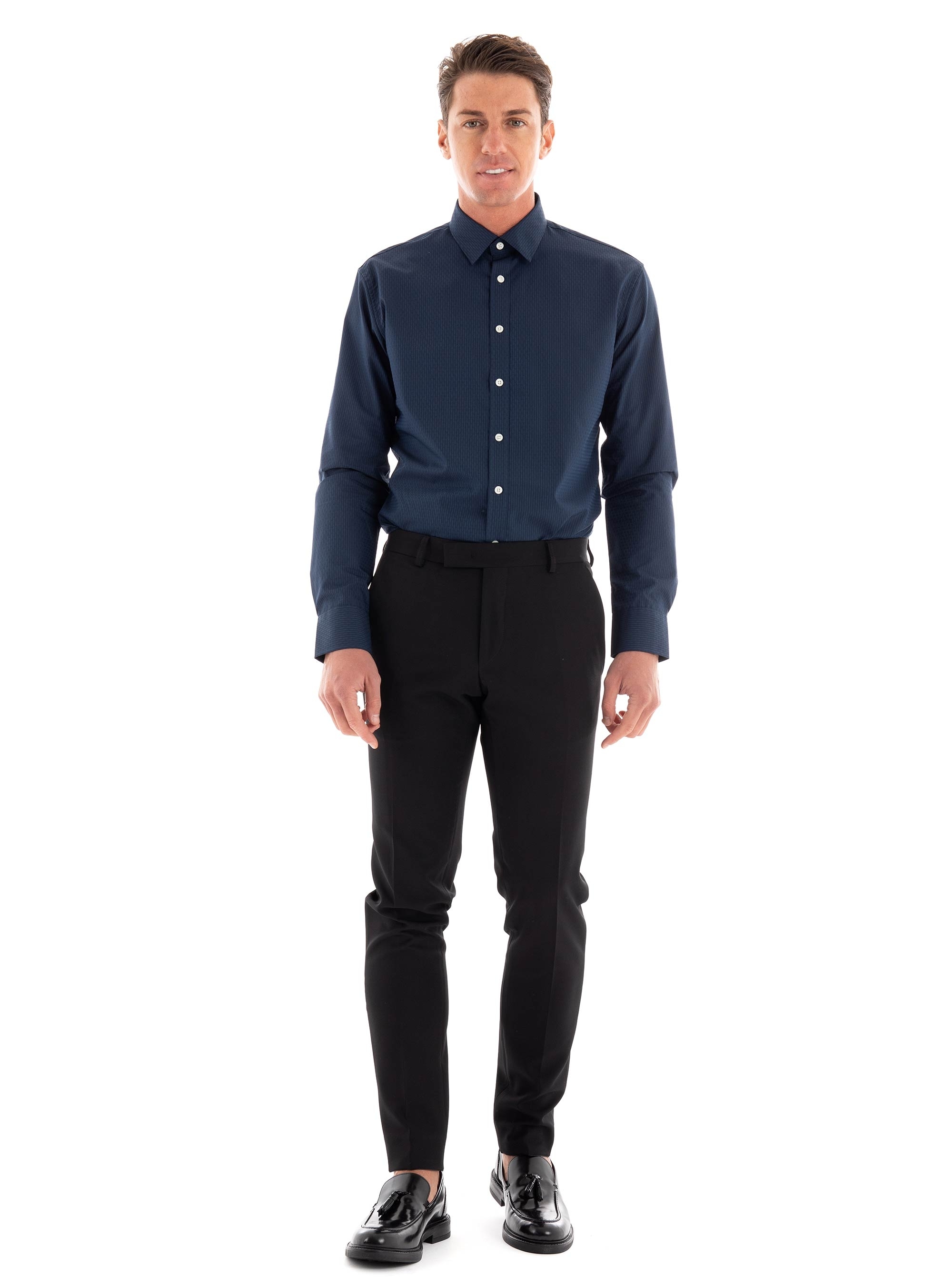 Selected Regsoho-Dobby Shirt - Dark Blue