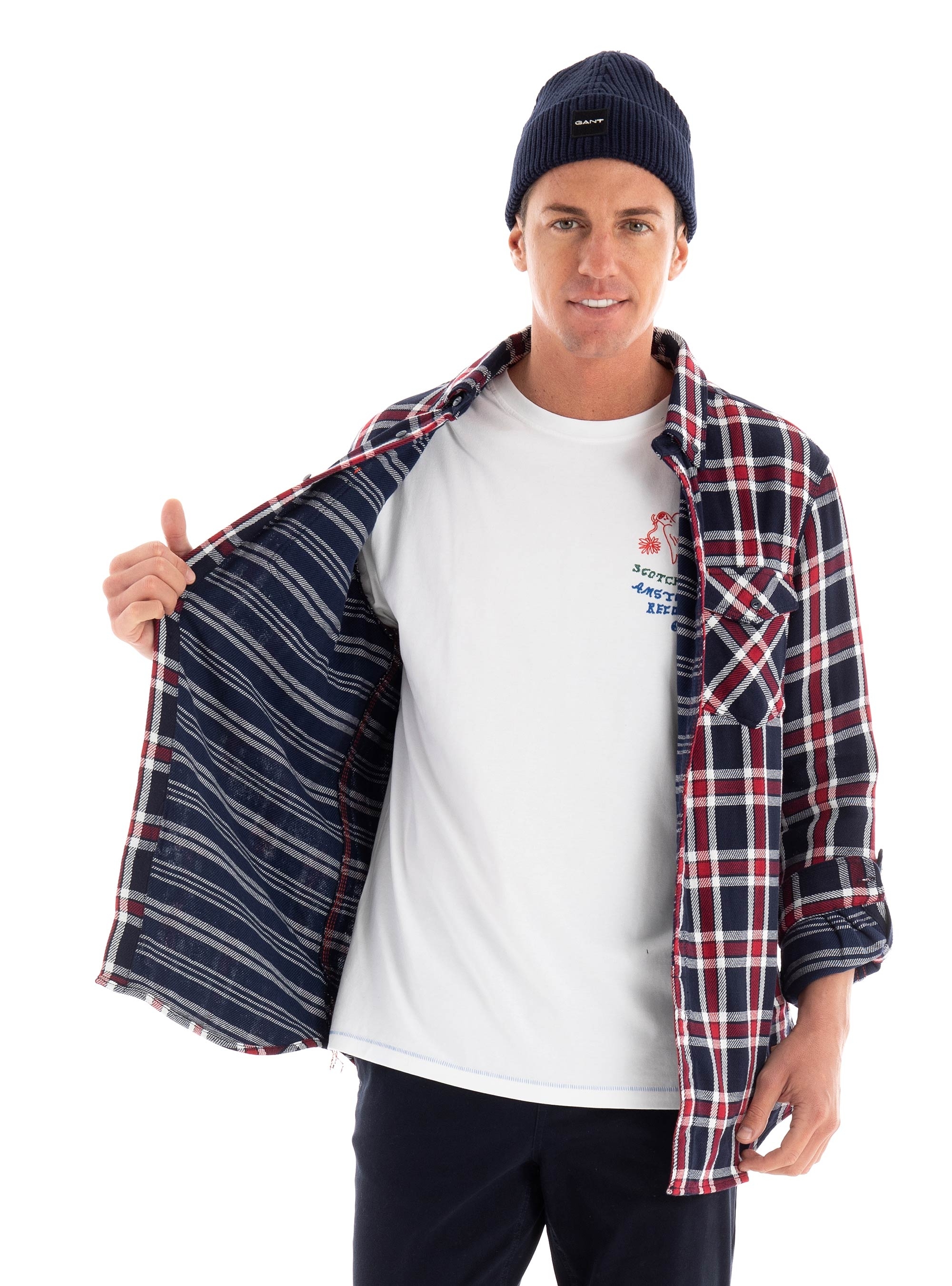 Scotch & Soda Archive Double Face Twill Check - Red