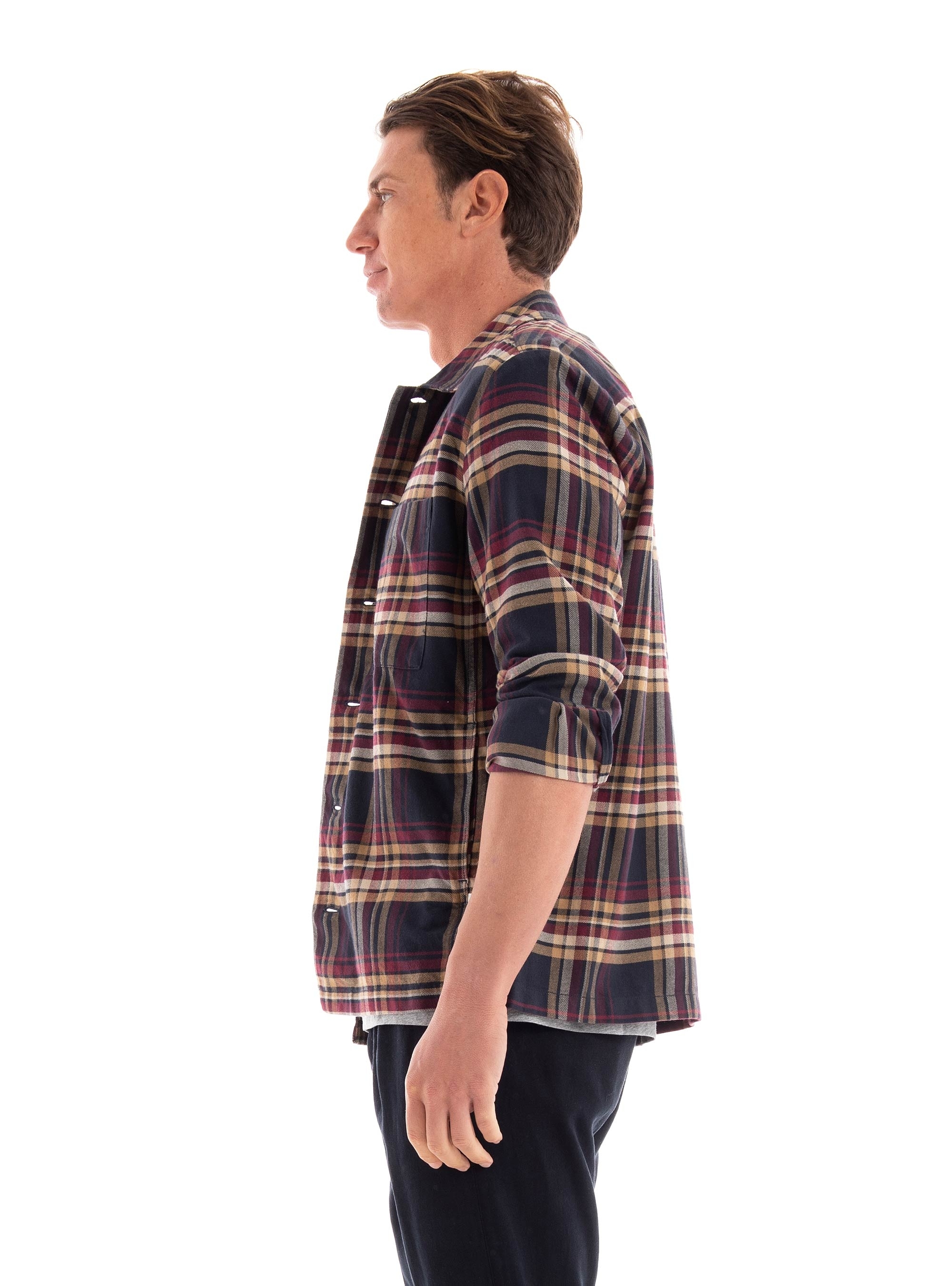 Marc O Polo Bowling Collar Overshirt - Dark Blue