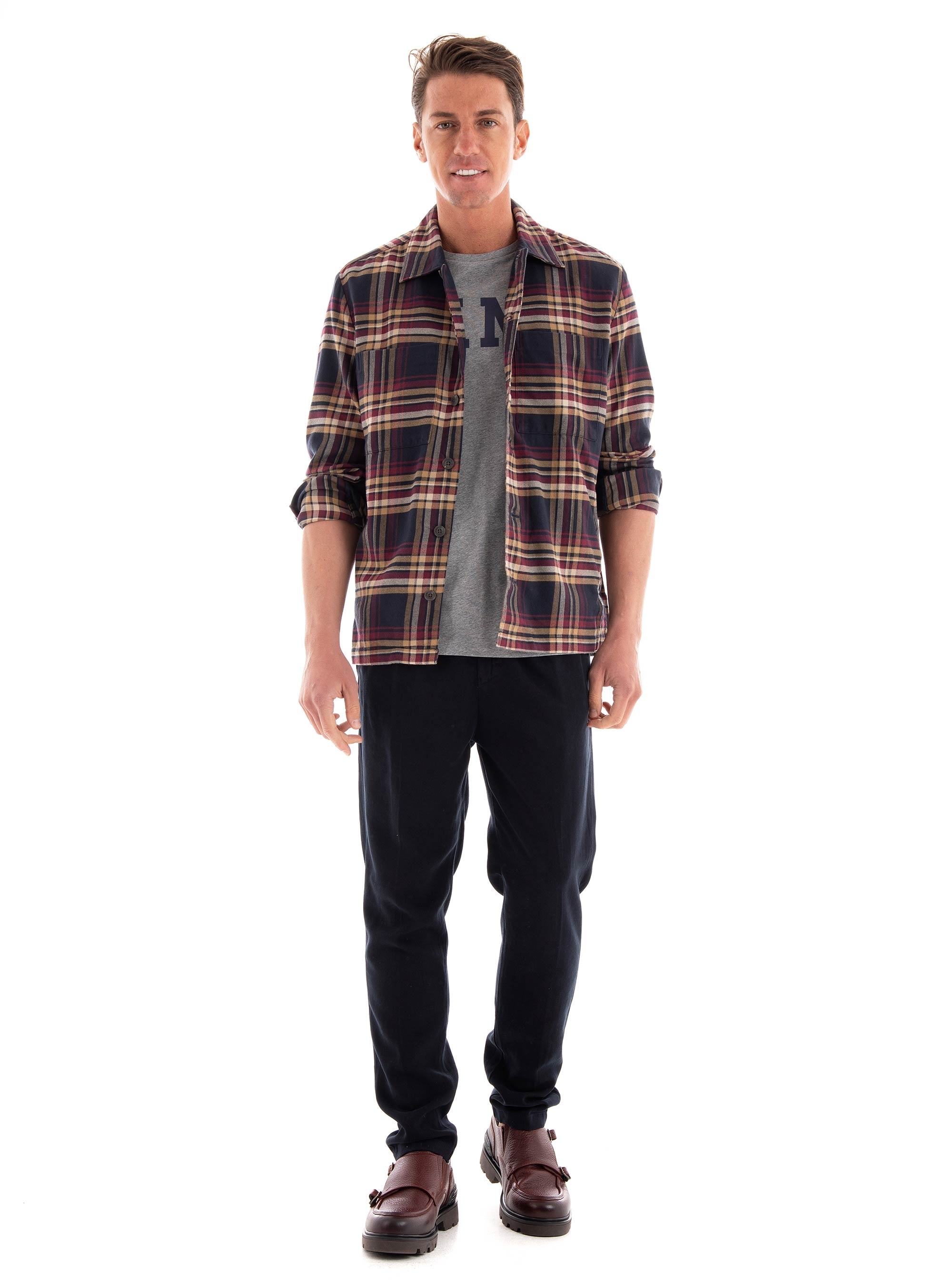 Marc O Polo Bowling Collar Overshirt - Dark Blue