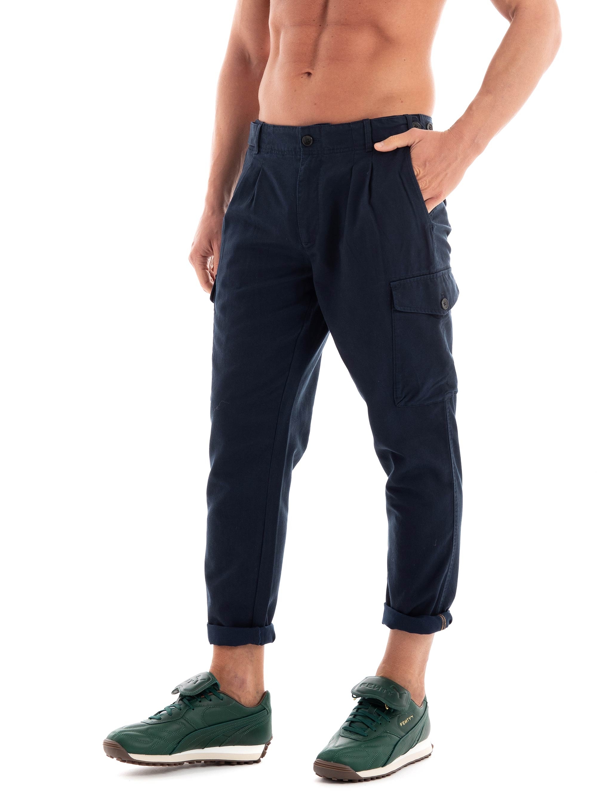 Scotch & Soda Twilt Twill Pleated Cargo Pants - Denim