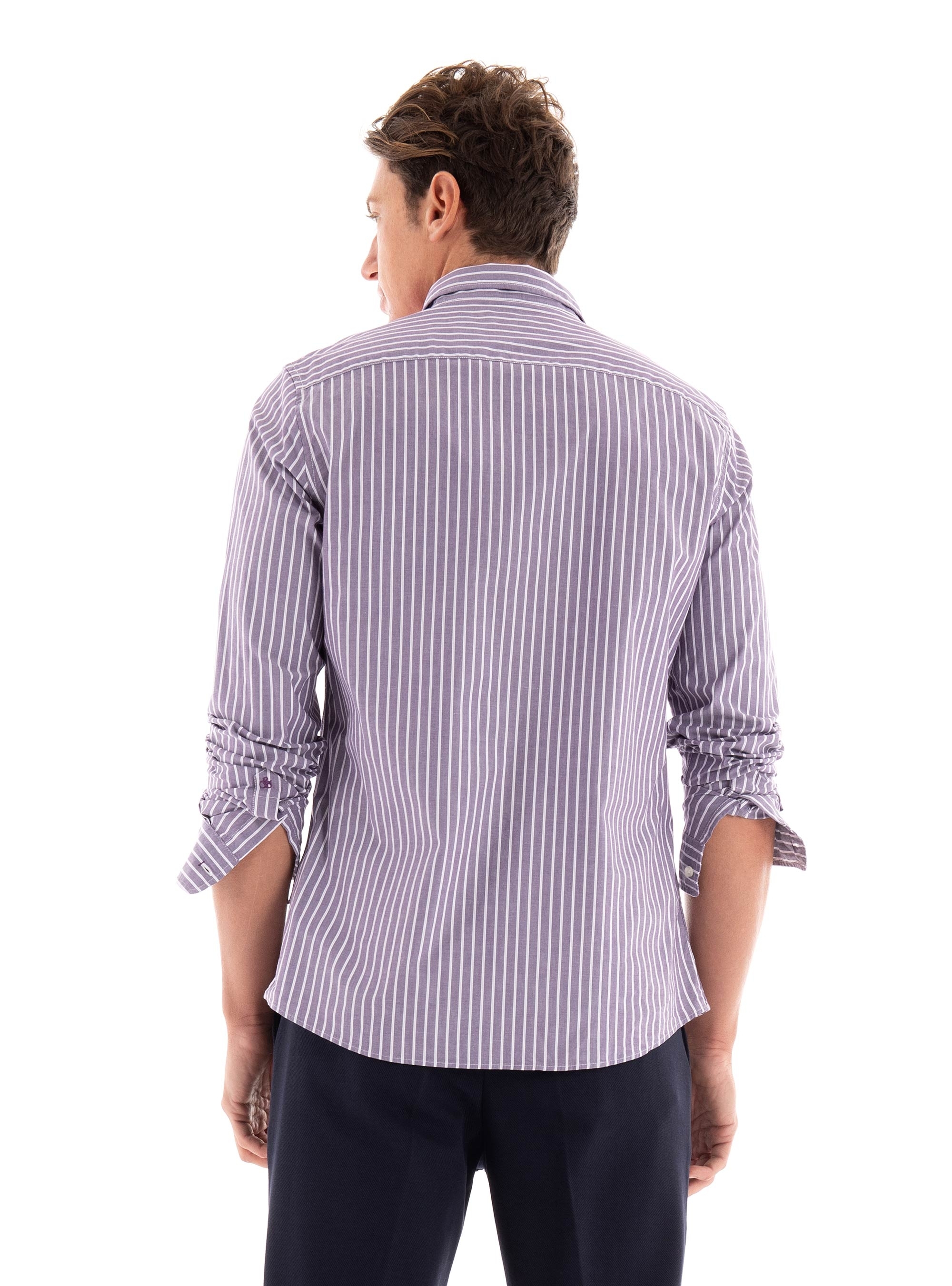 Scotch & Soda Essential Poplin Stripe Shirt - Violet