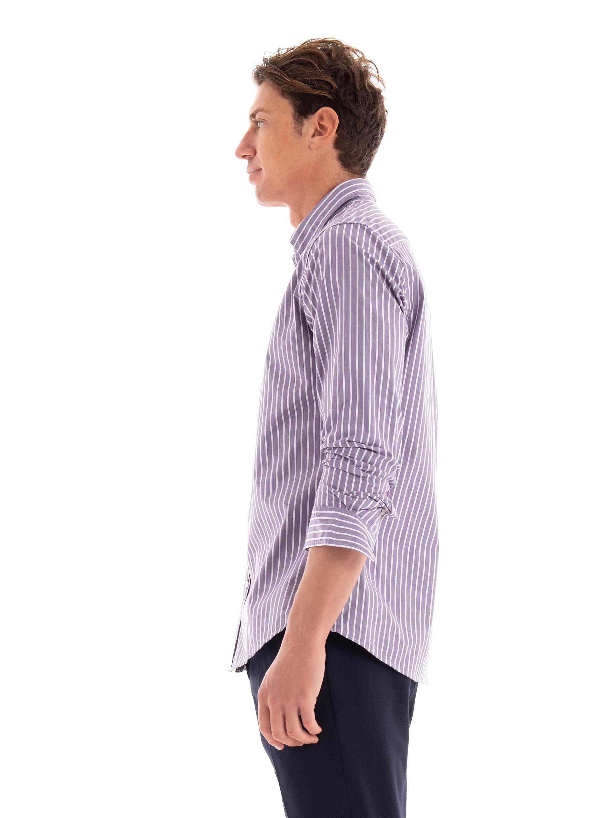 Scotch & Soda Essential Poplin Stripe Shirt - Violet