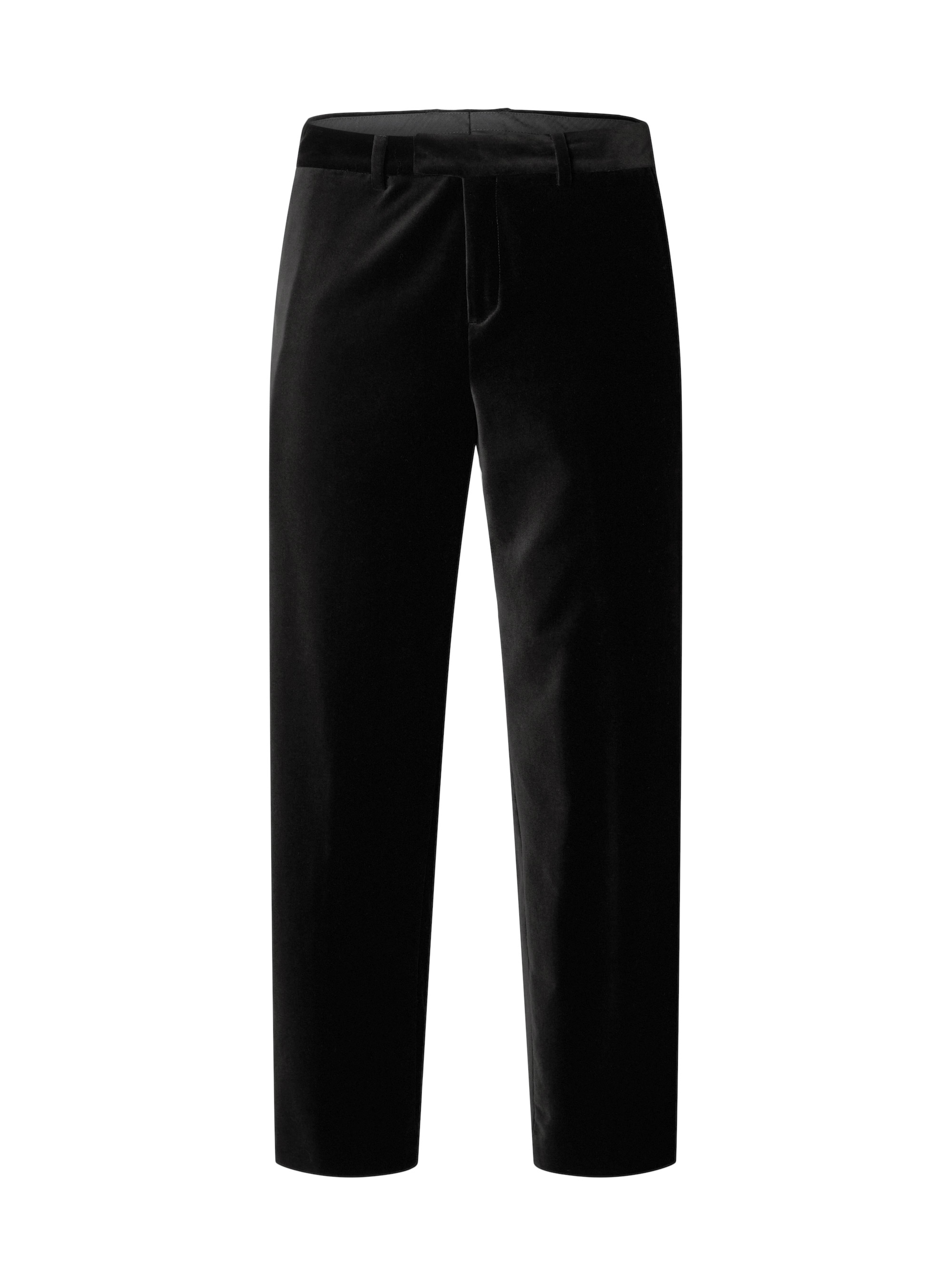 Selected Slim-Hale Velvet Cropped Trousers - Black