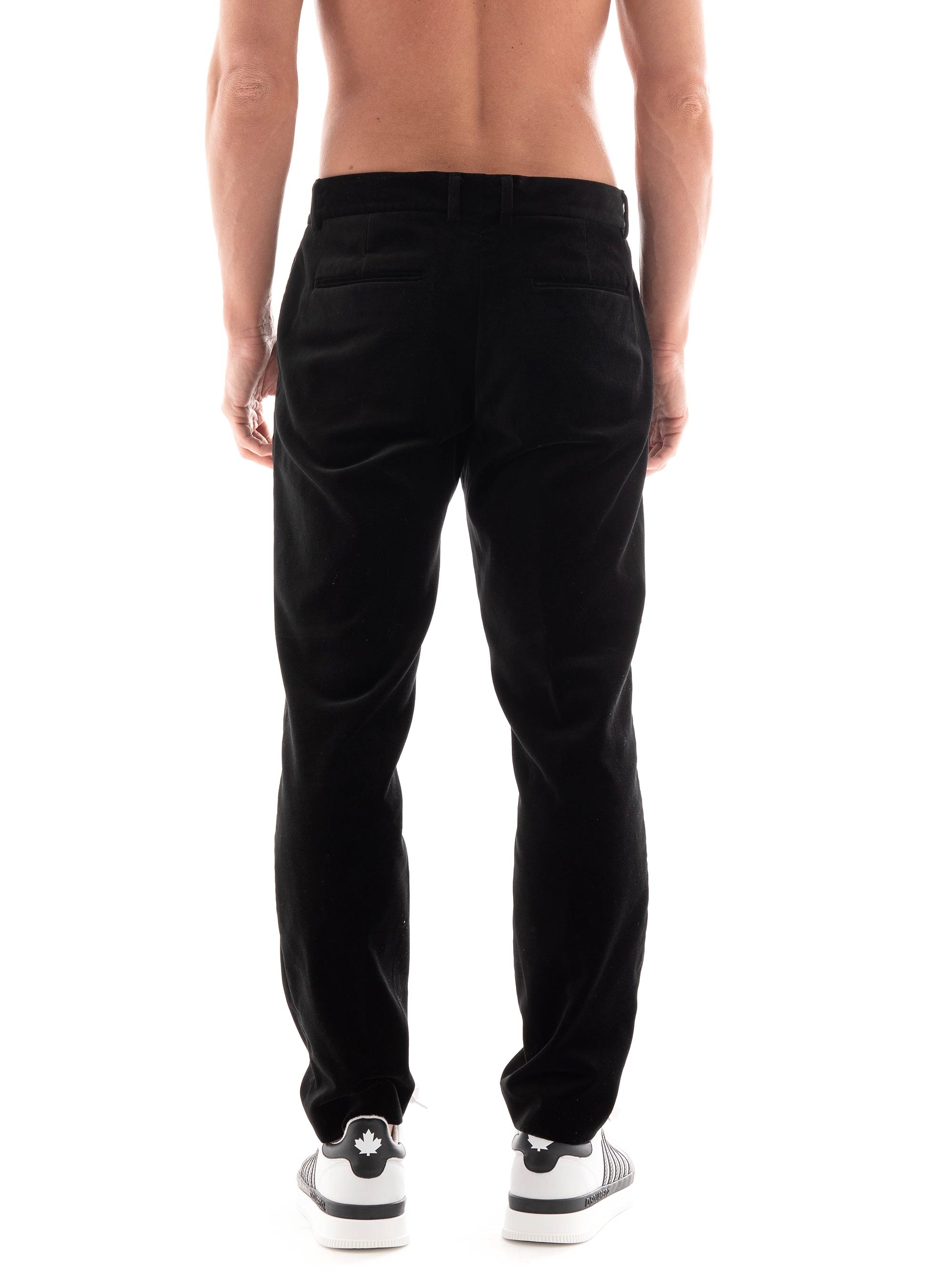 Selected Slim-Hale Velvet Cropped Trousers - Black