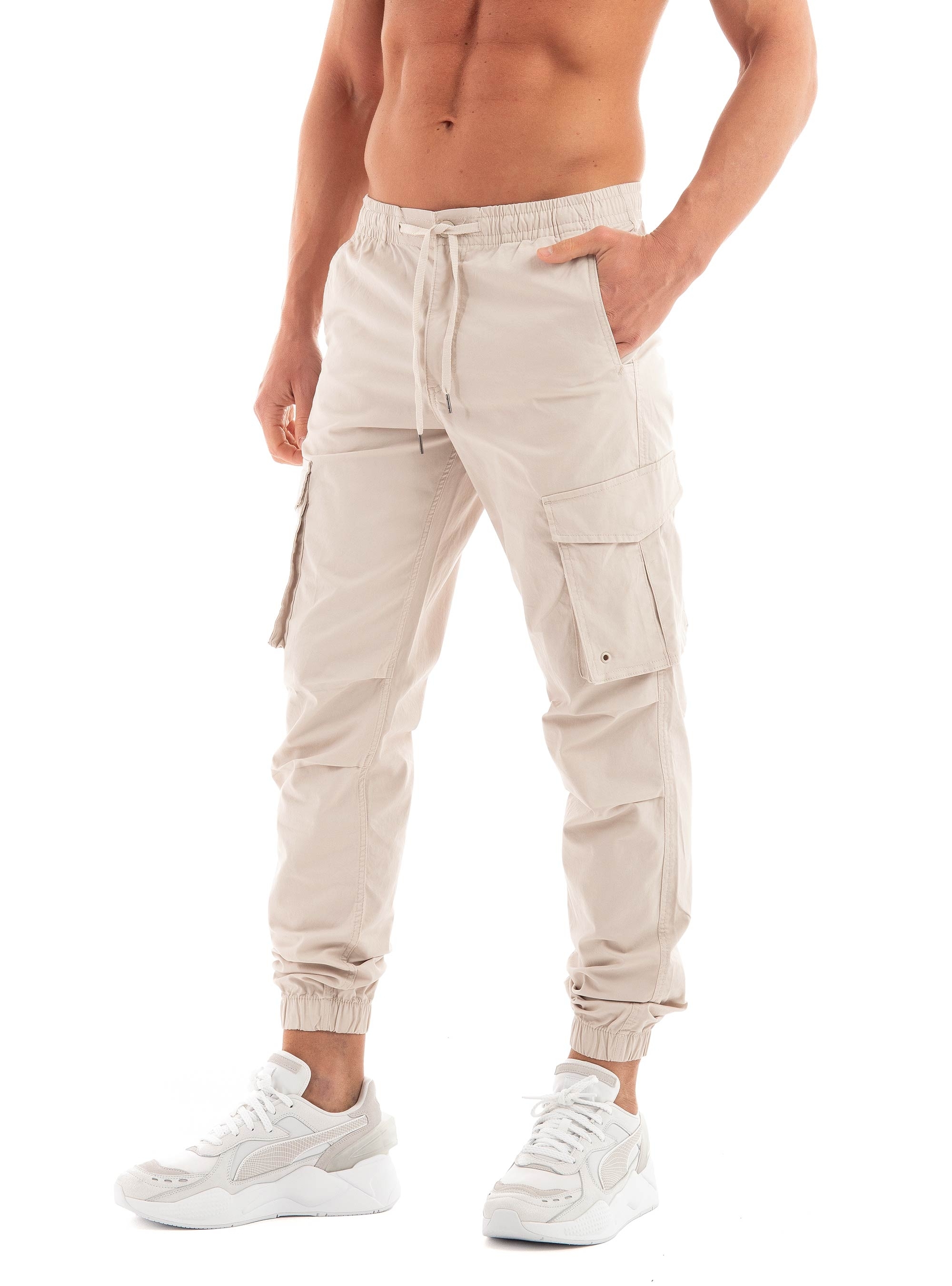 Jack & Jones Kane Noah Cuffed Cargo Pants - Light Beige
