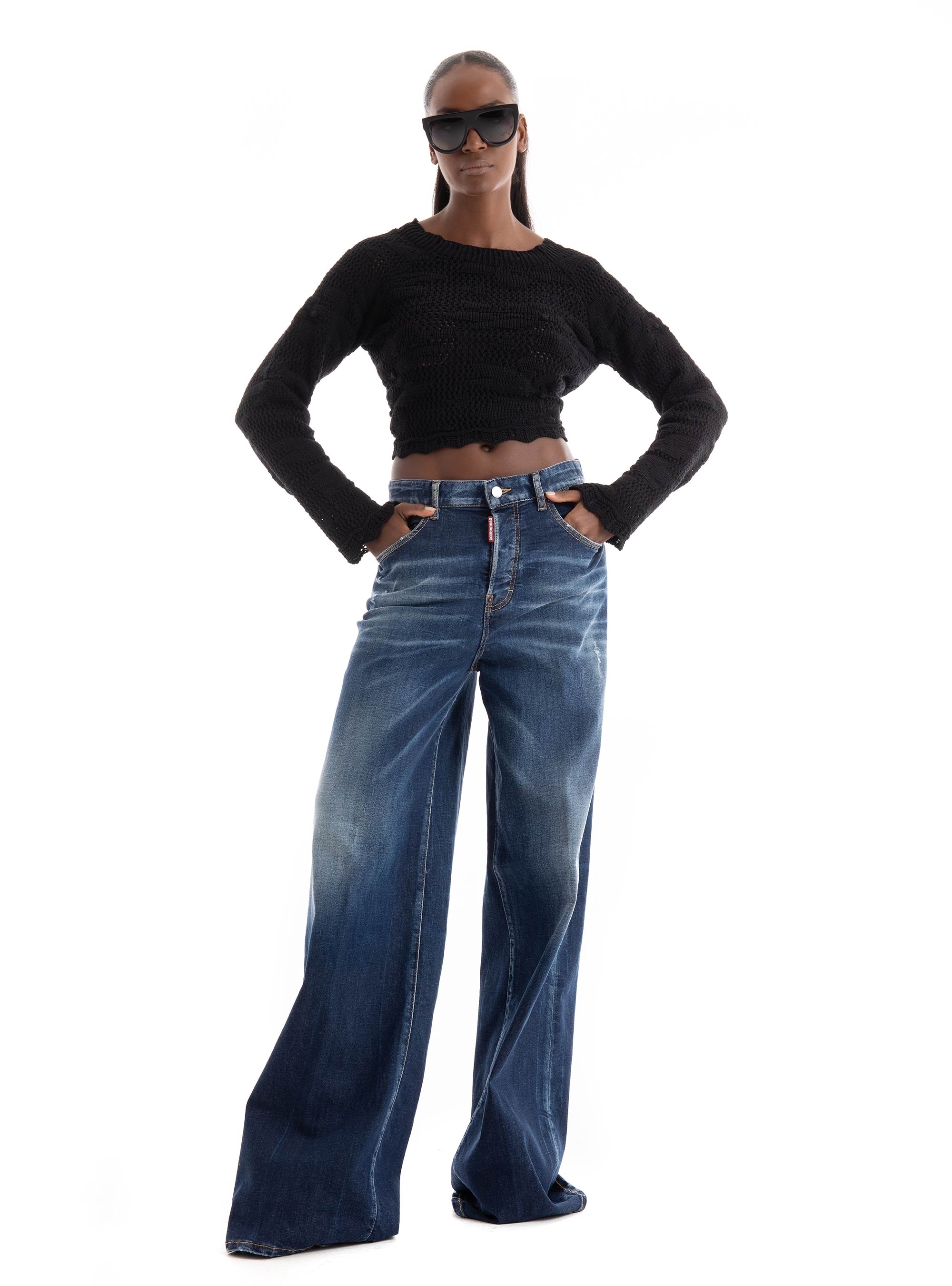 Only Cille Life Back Detail O-Neck Knit - Black