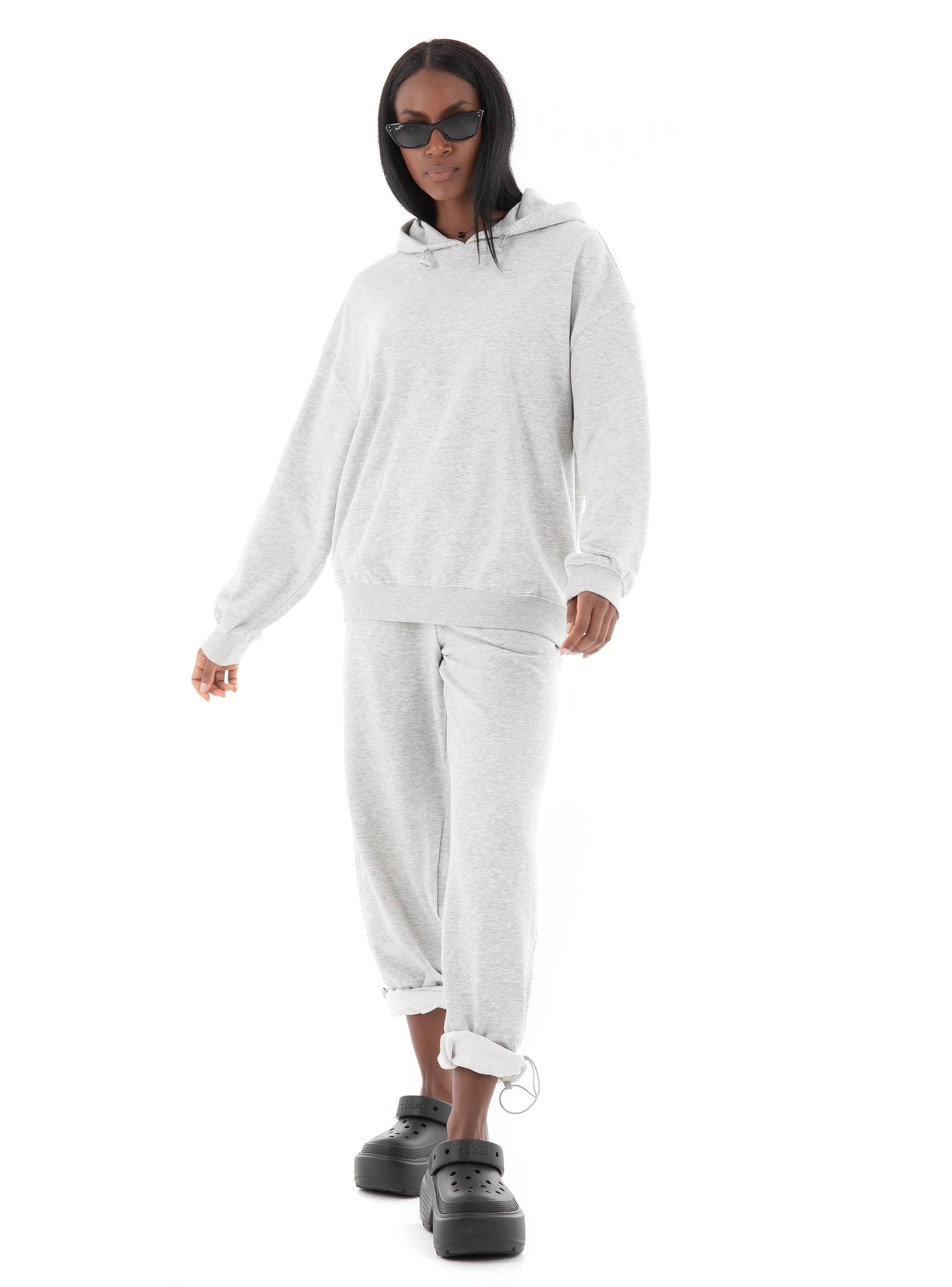Only Bella Sweat Hoodie - Light Grey Melange