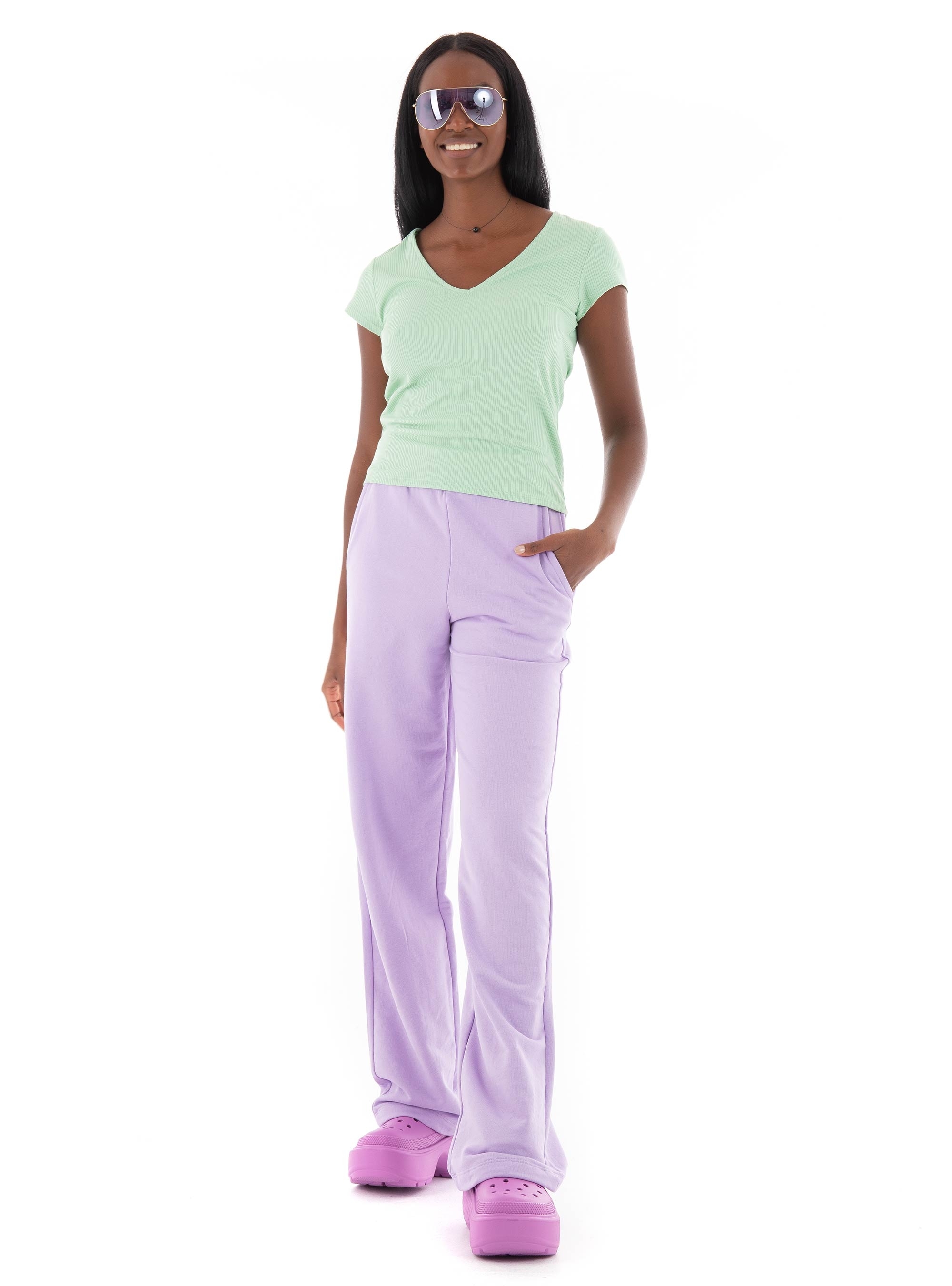 JJXX Alfa Wide High Waist Every Sweat Pants - Lilac