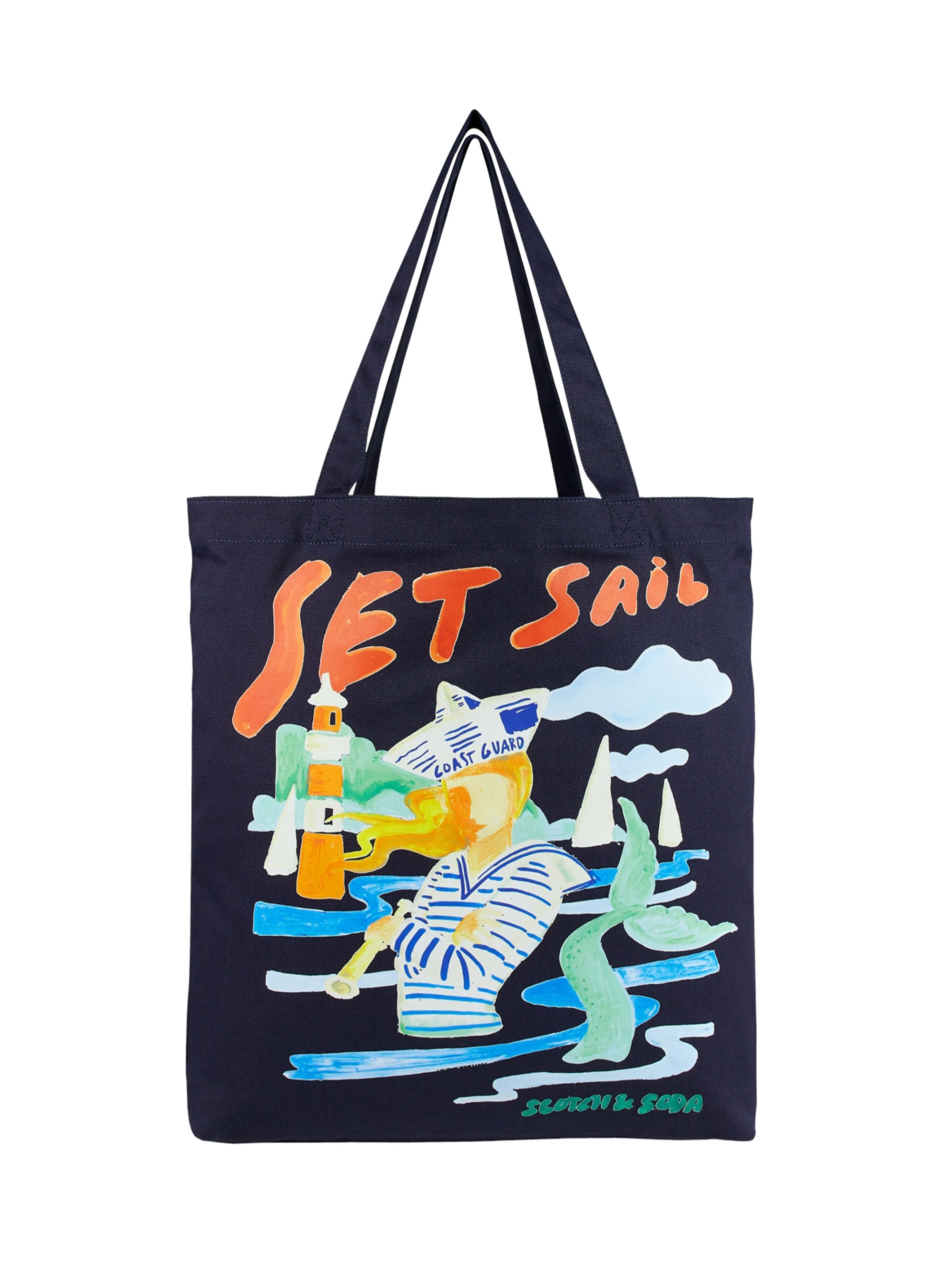 Scotch & Soda 3 Crosse Canvas Tote Bag - Navy