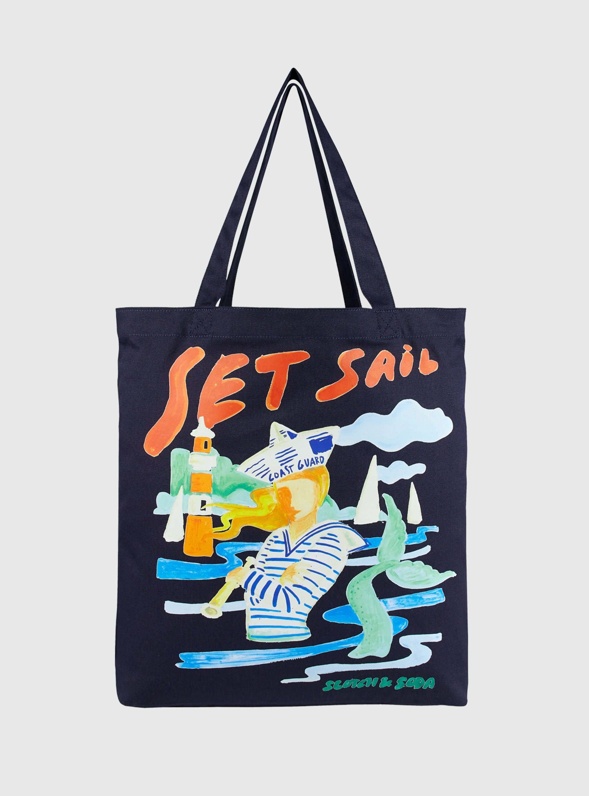 Scotch & Soda 3 Crosse Canvas Tote Bag - Navy