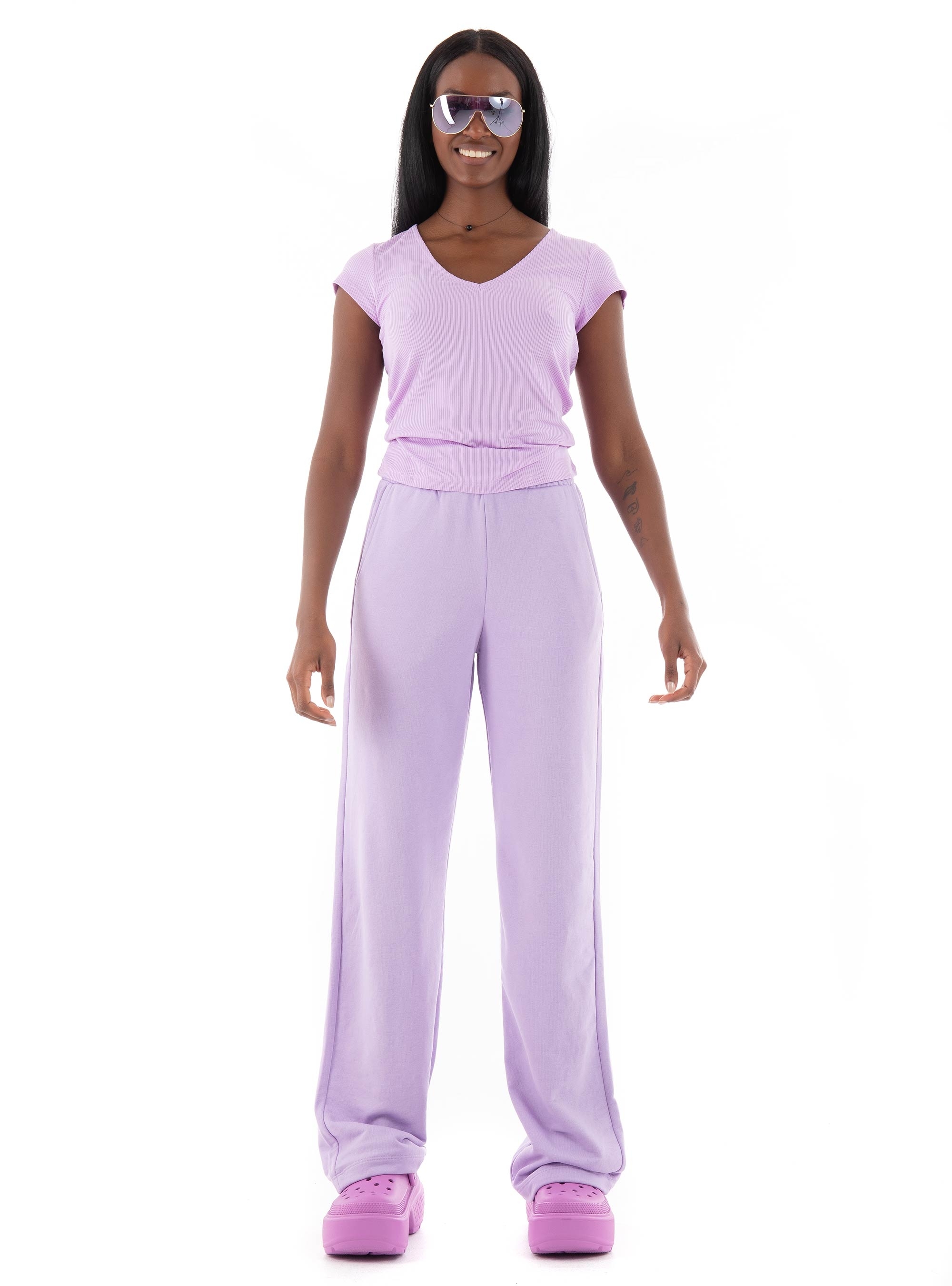 JJXX Hayden V-Neck Tee - Lilac