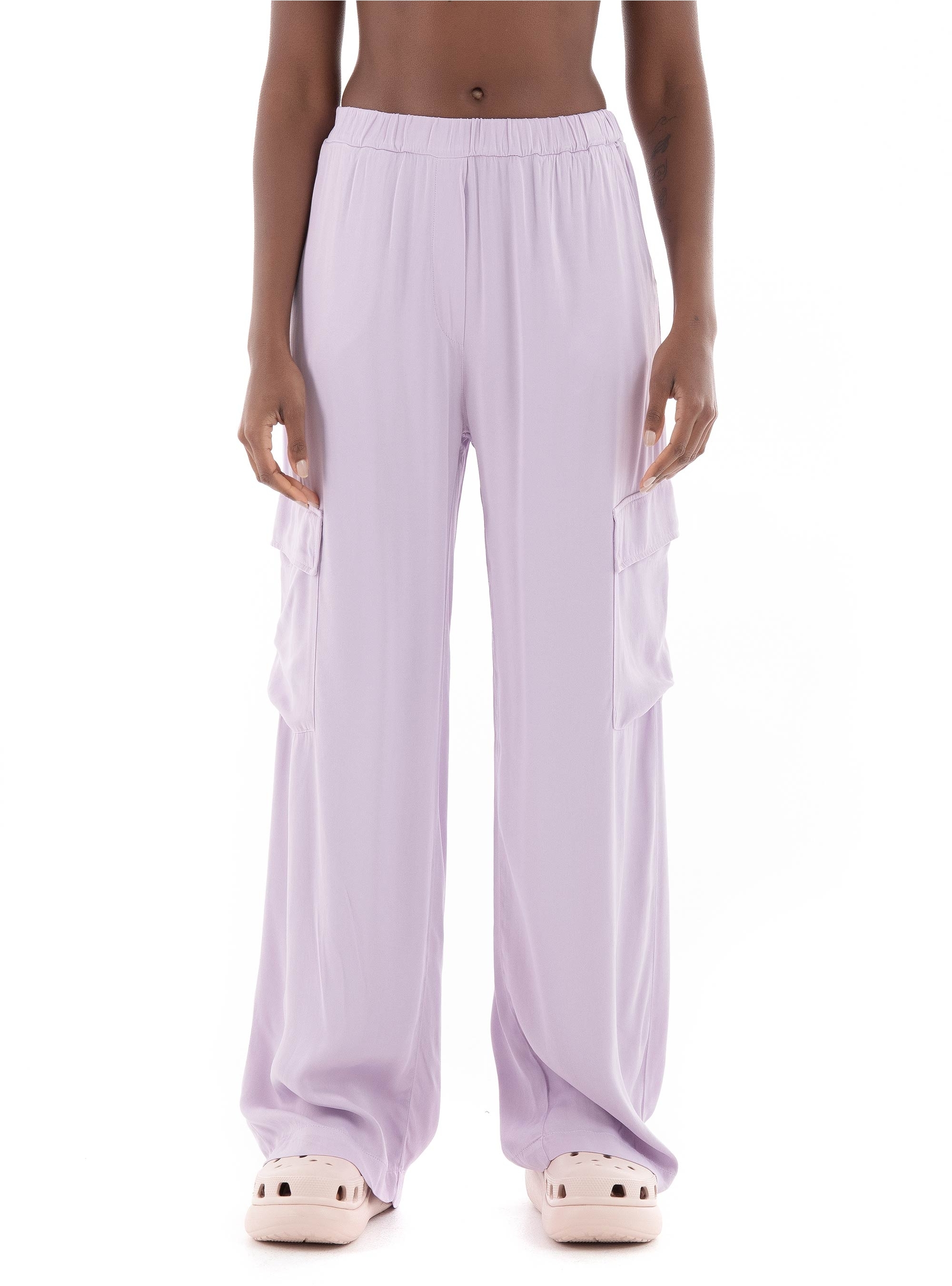 Deha Satin Cargo Pants - Orchid