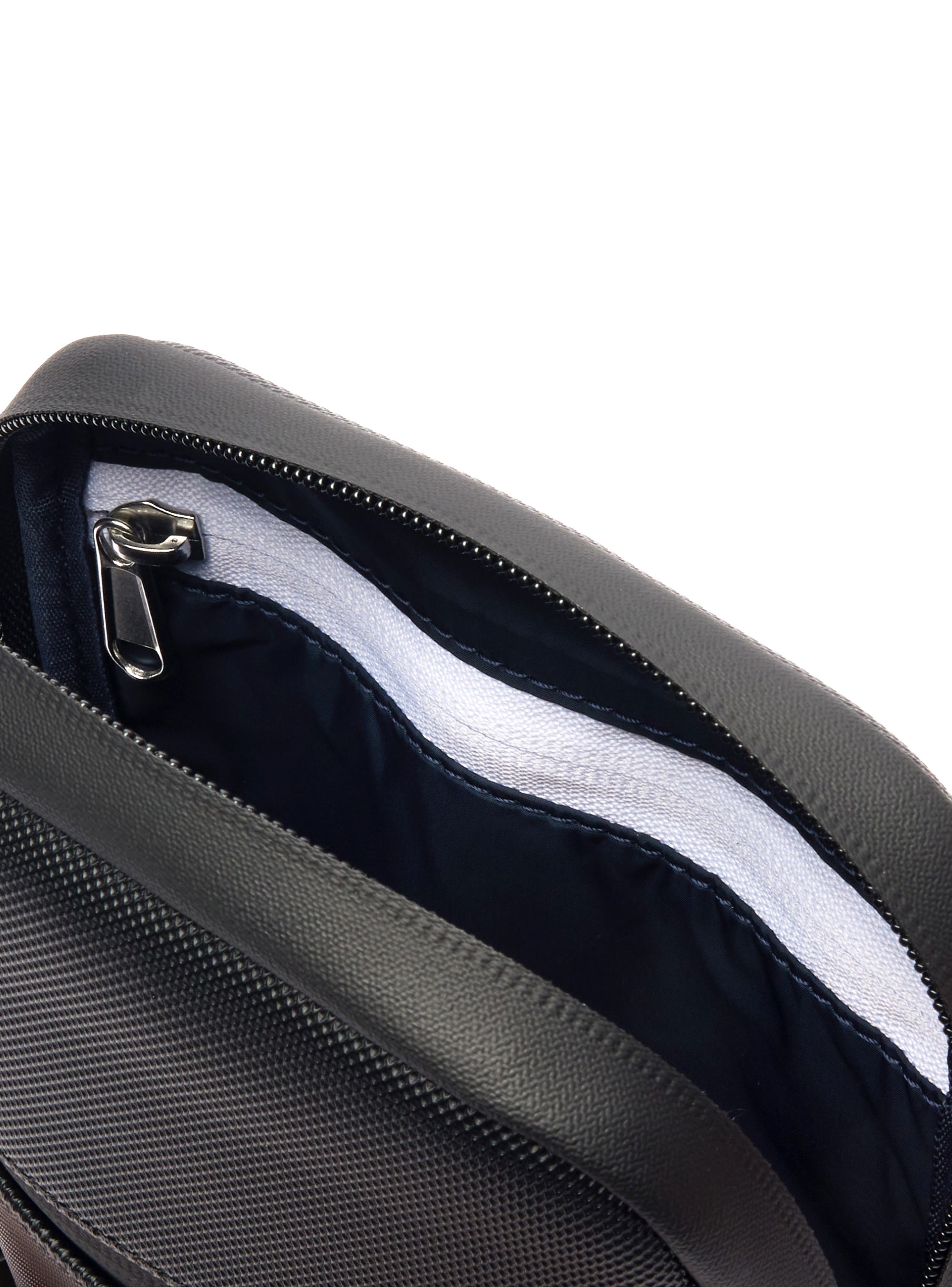 Lacoste Coated Canvas Small Flat Crossbody Bag - Black