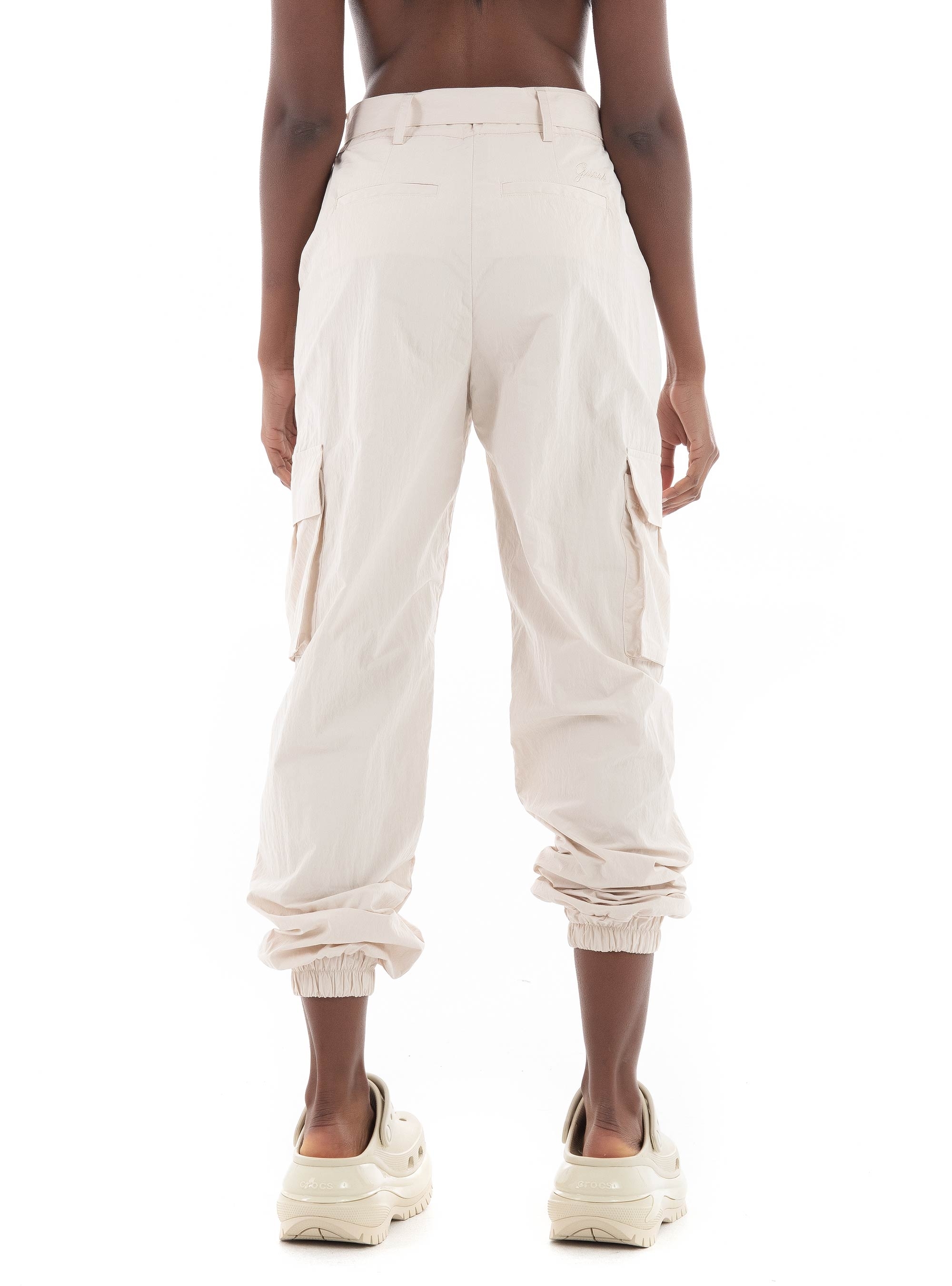Guess Mid Rise Riko Cargo Pants - Pearl