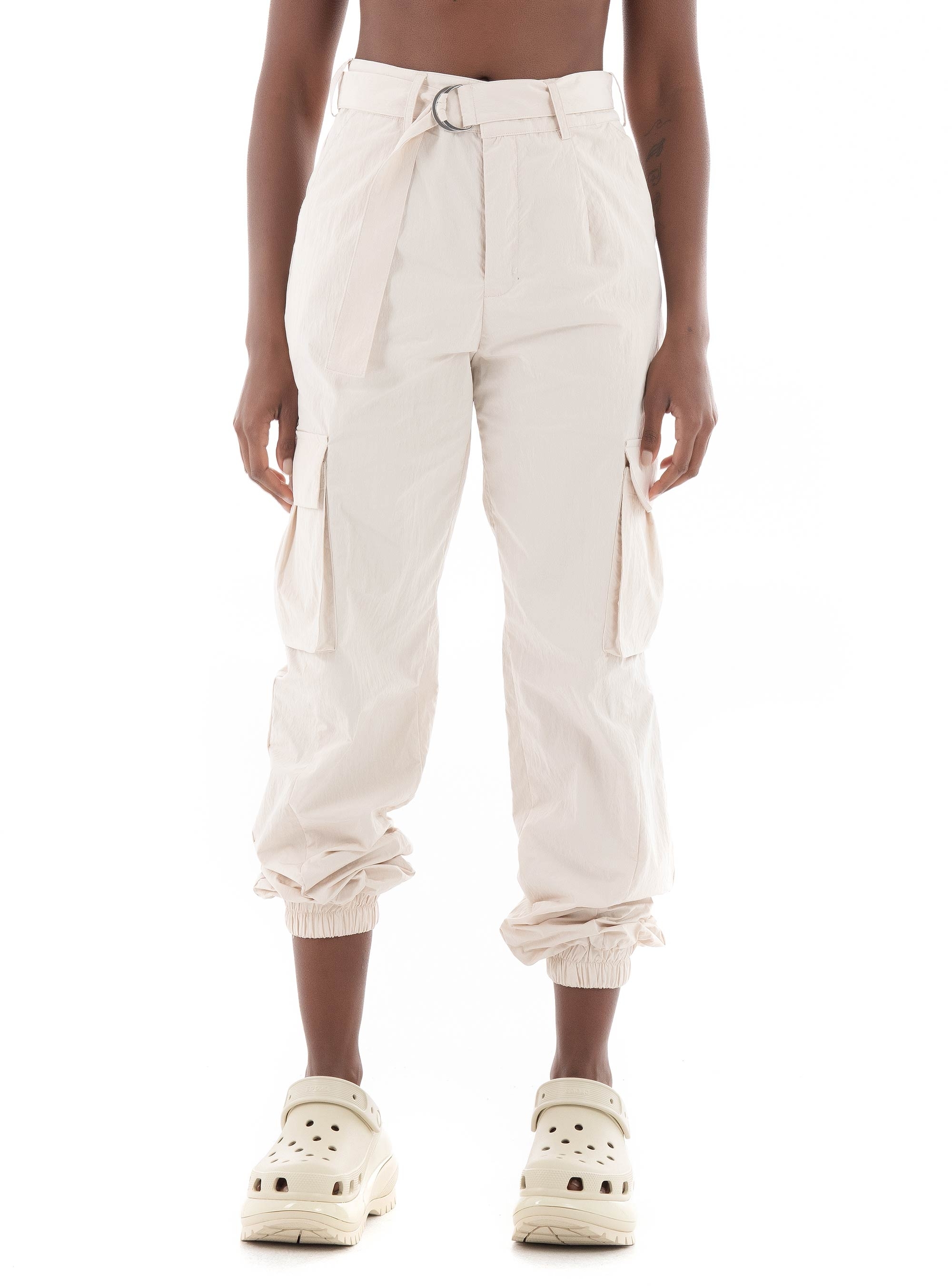 Guess Mid Rise Riko Cargo Pants - Pearl