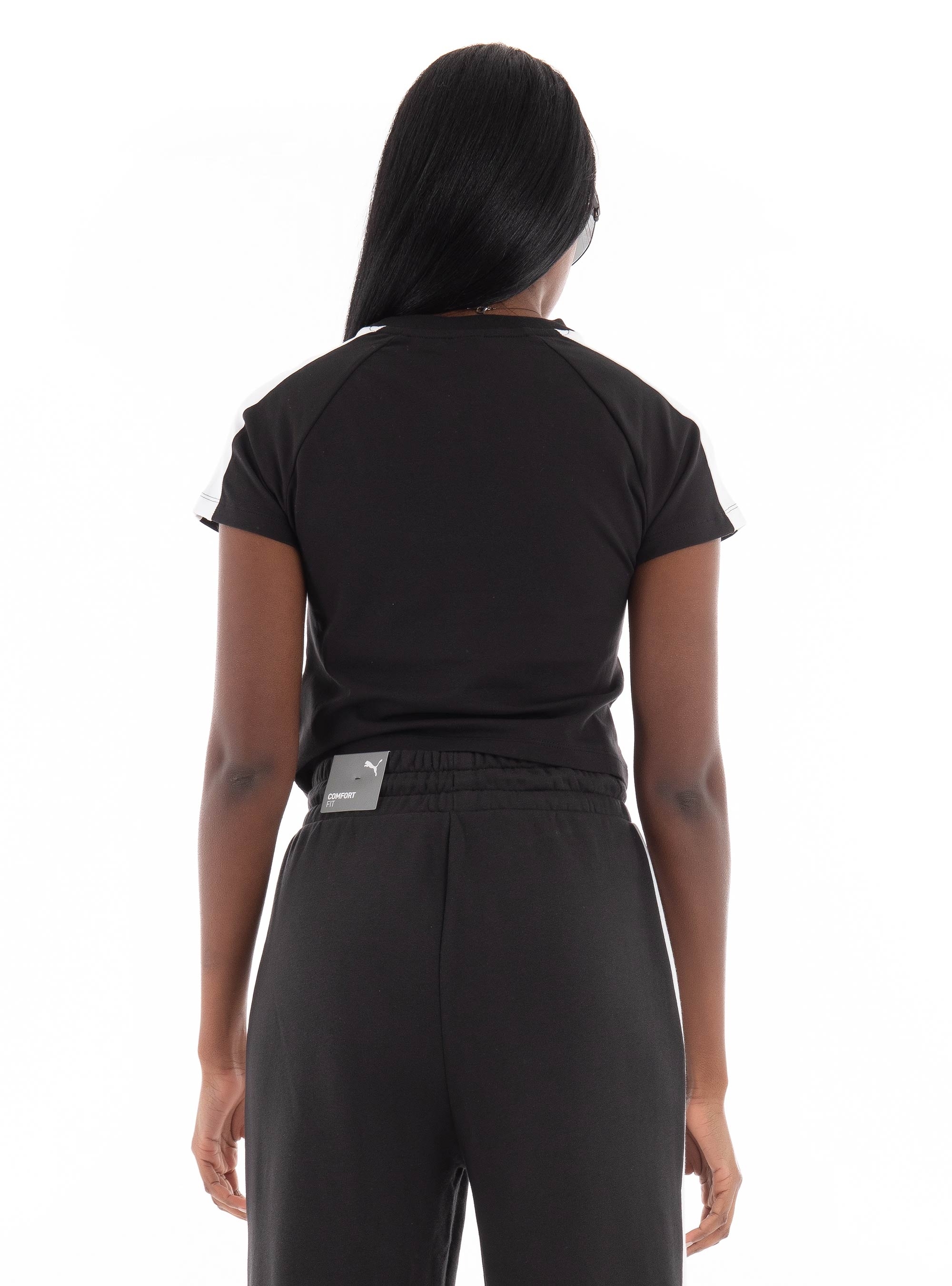 Puma Iconic T7 Baby Cropped Tee - Black