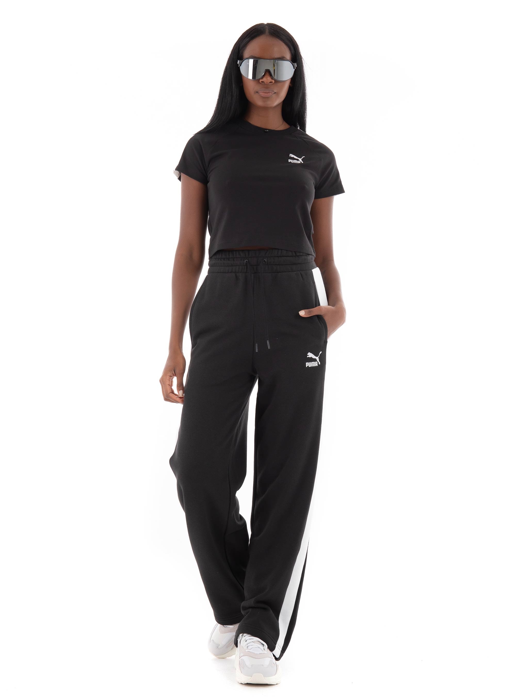 Puma Iconic T7 Baby Cropped Tee - Black