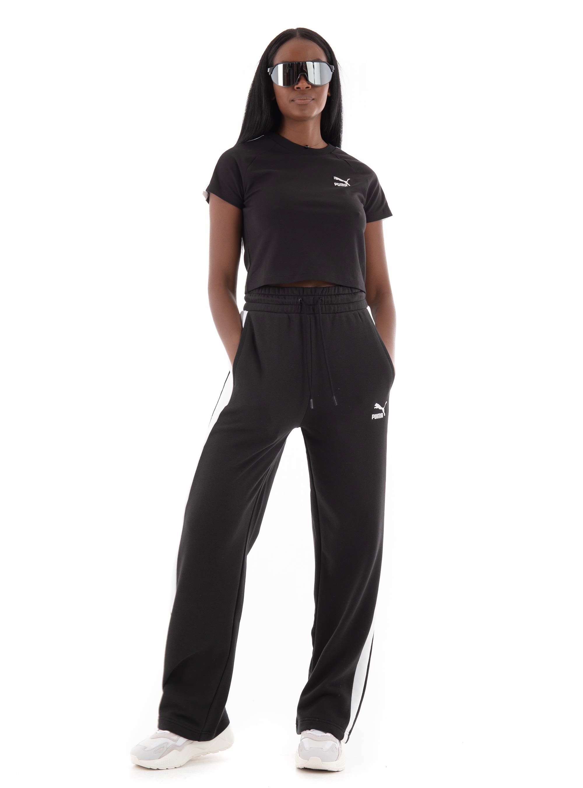 Puma Iconic T7 Baby Cropped Tee - Black