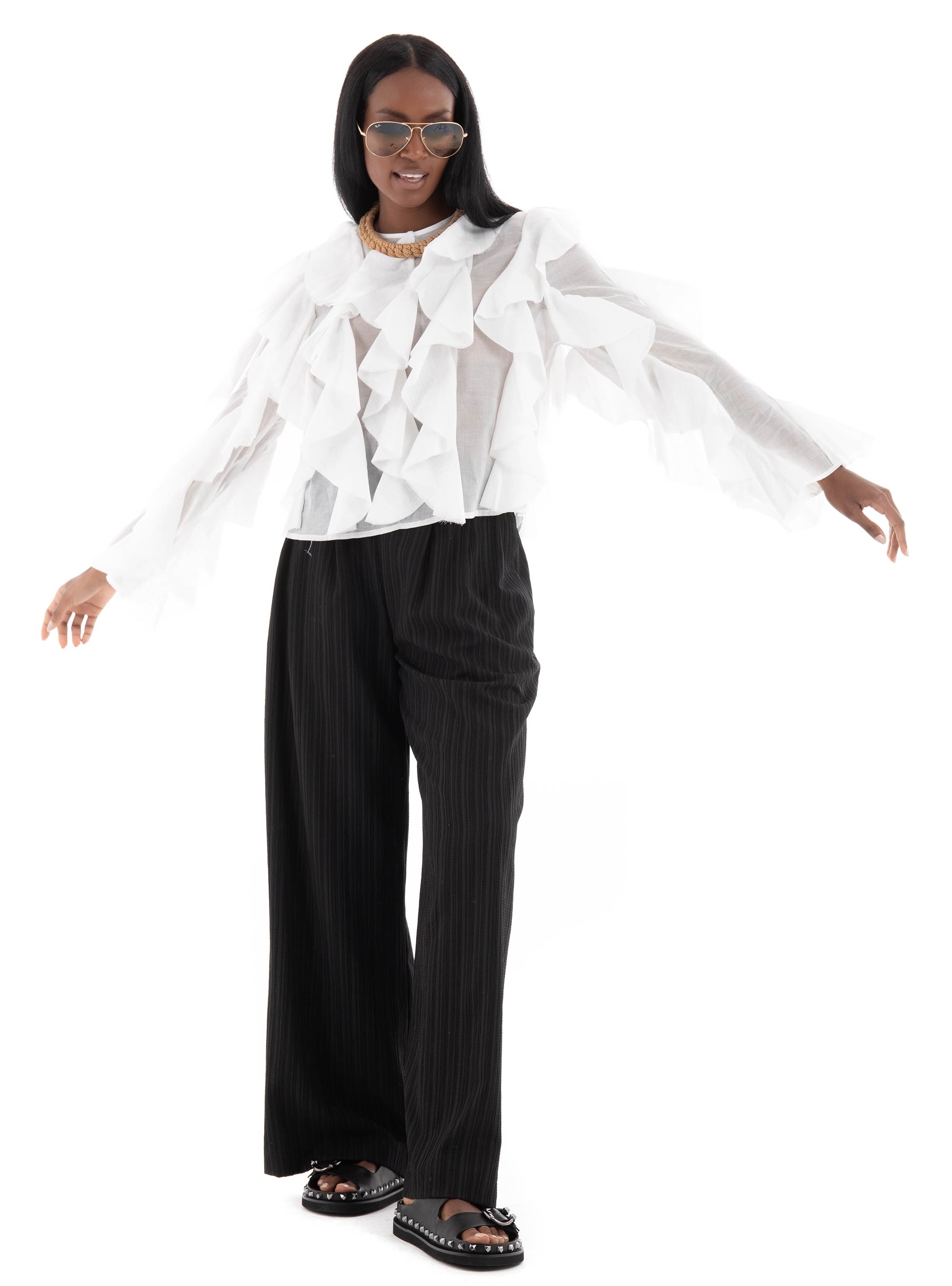 Souvenir Frill Top - White