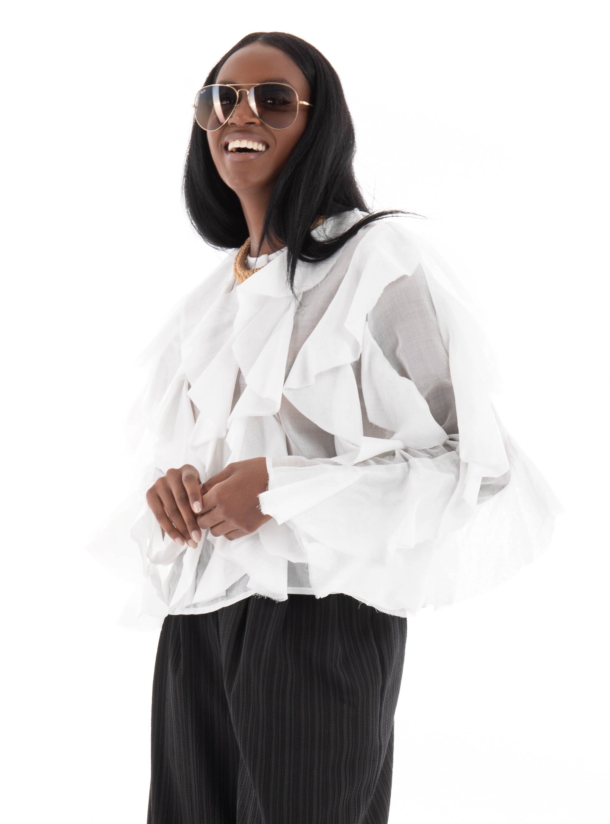 Souvenir Frill Top - White